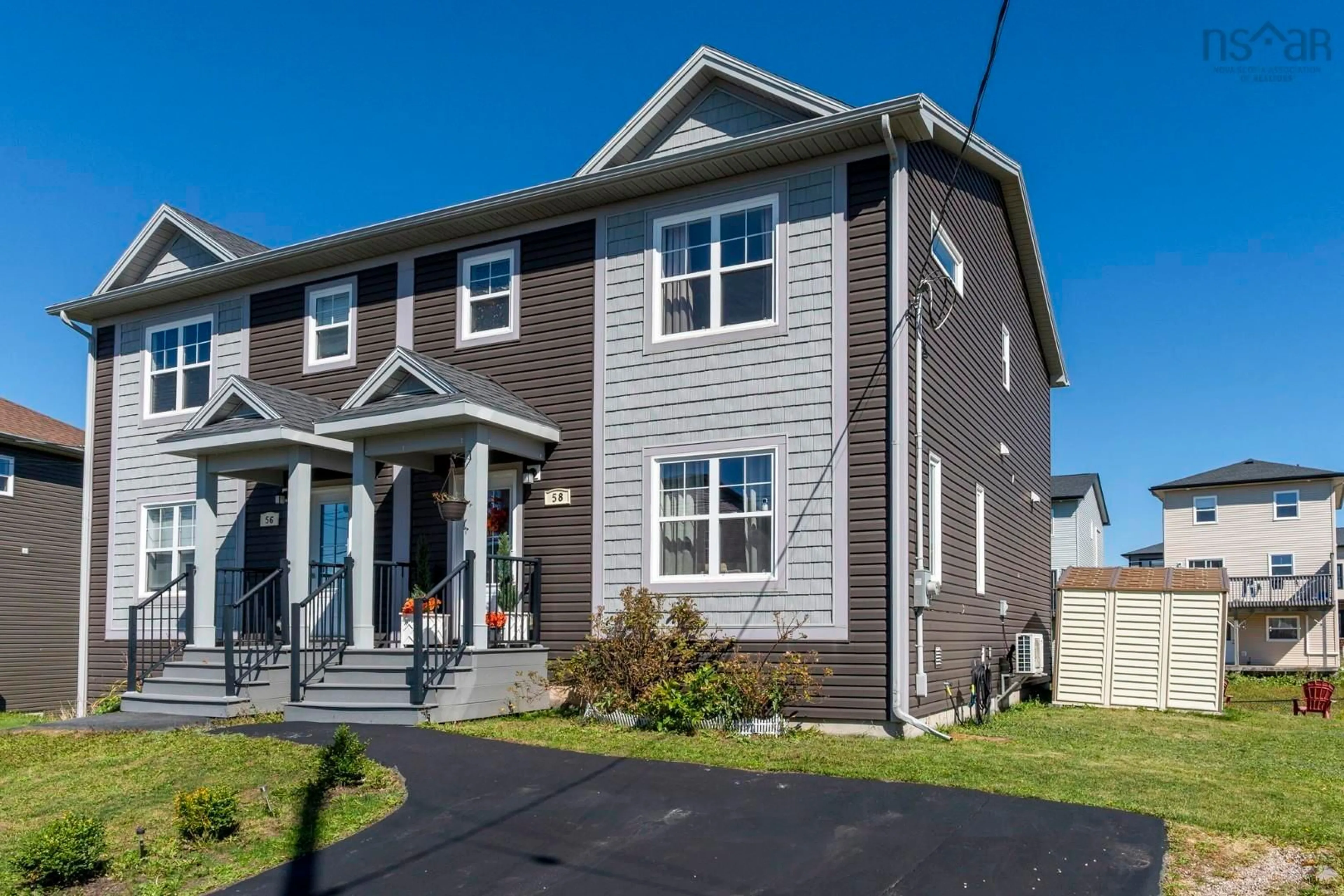 Home with vinyl exterior material, street for 58 Onyx Cres, Halifax Nova Scotia B3P 0H6