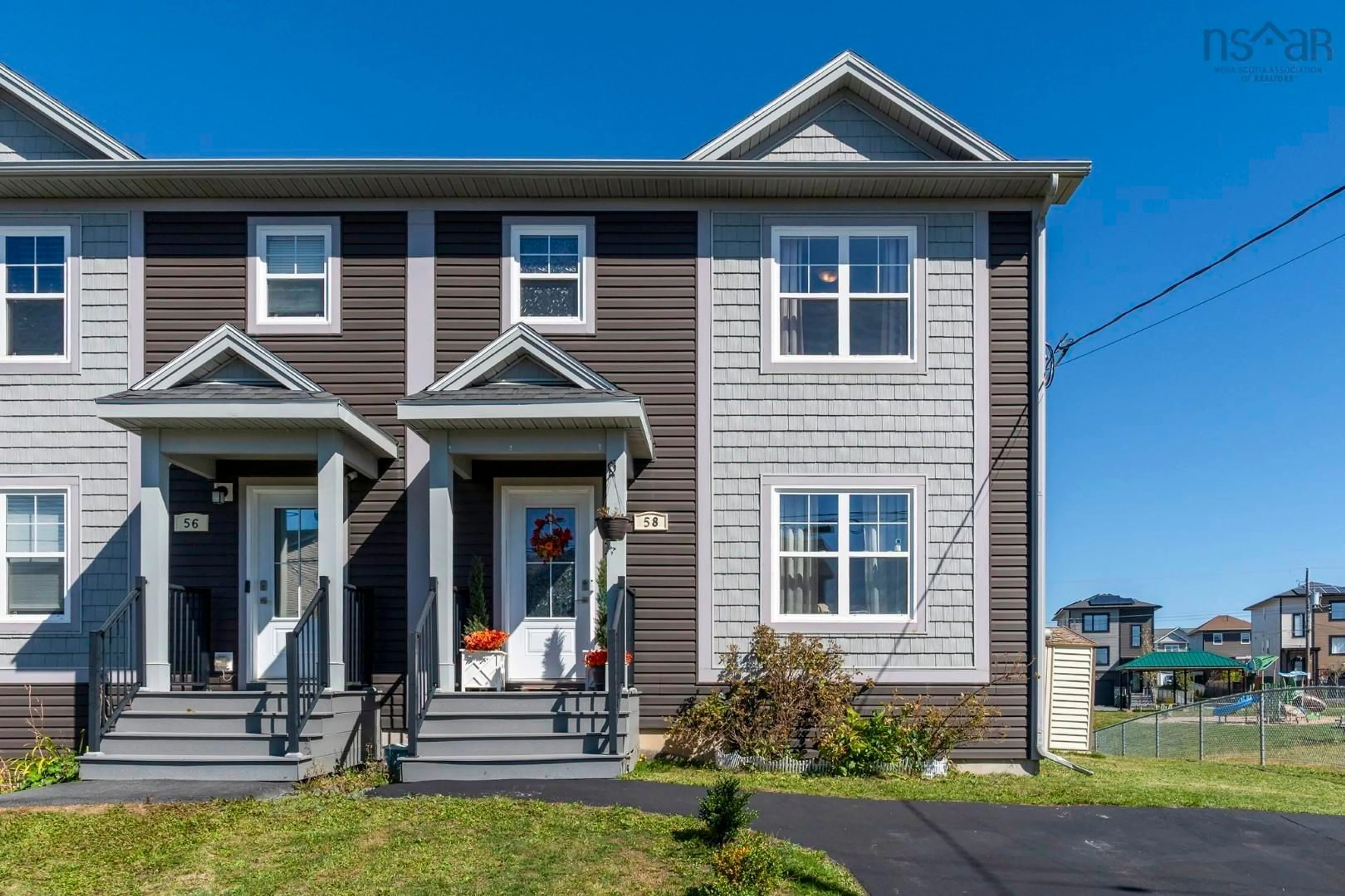 Home with vinyl exterior material, street for 58 Onyx Cres, Halifax Nova Scotia B3P 0H6