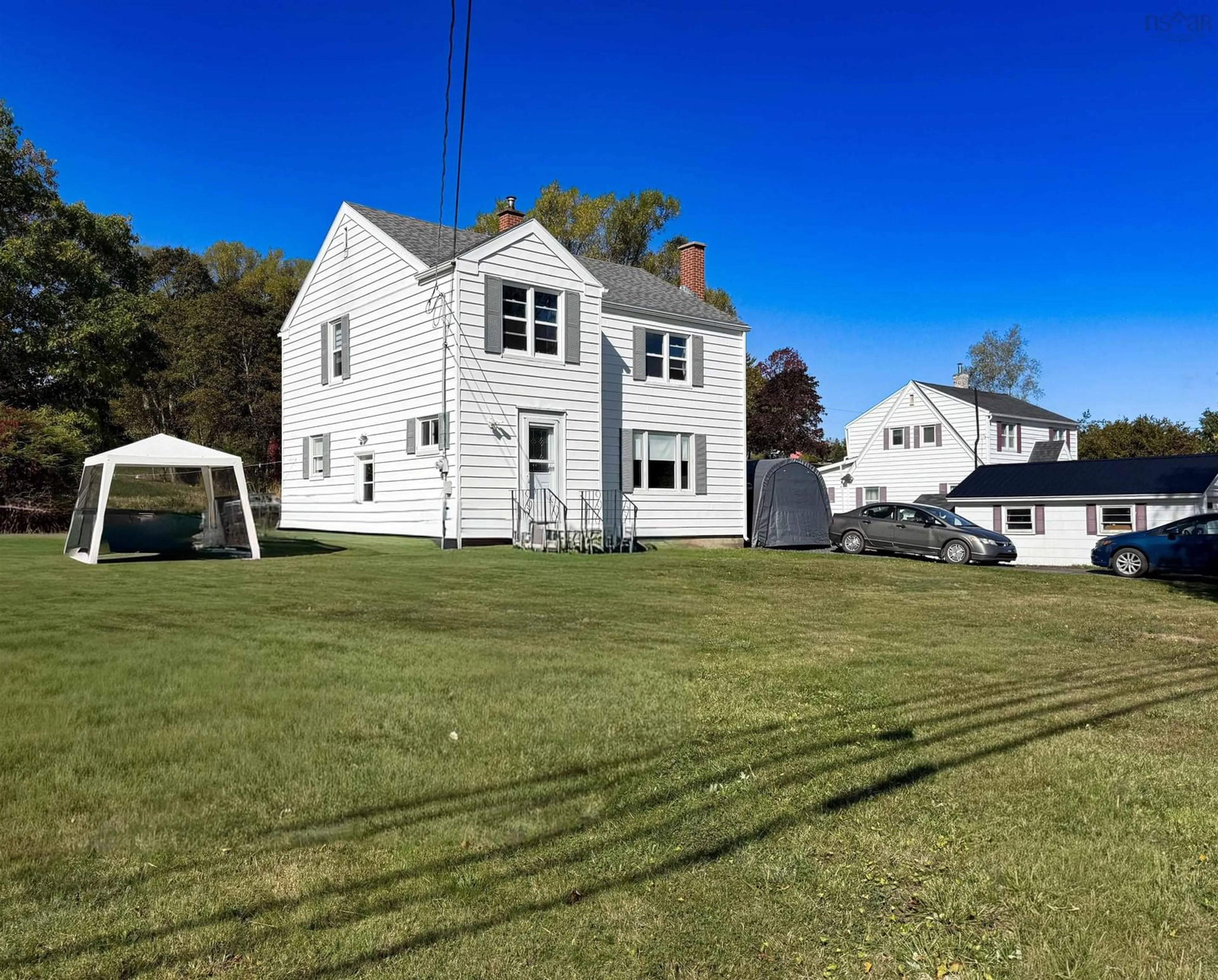 A pic from outside/outdoor area/front of a property/back of a property/a pic from drone, street for 6297 Stellarton Trafalgar Rd, Riverton Nova Scotia B0K 1S0
