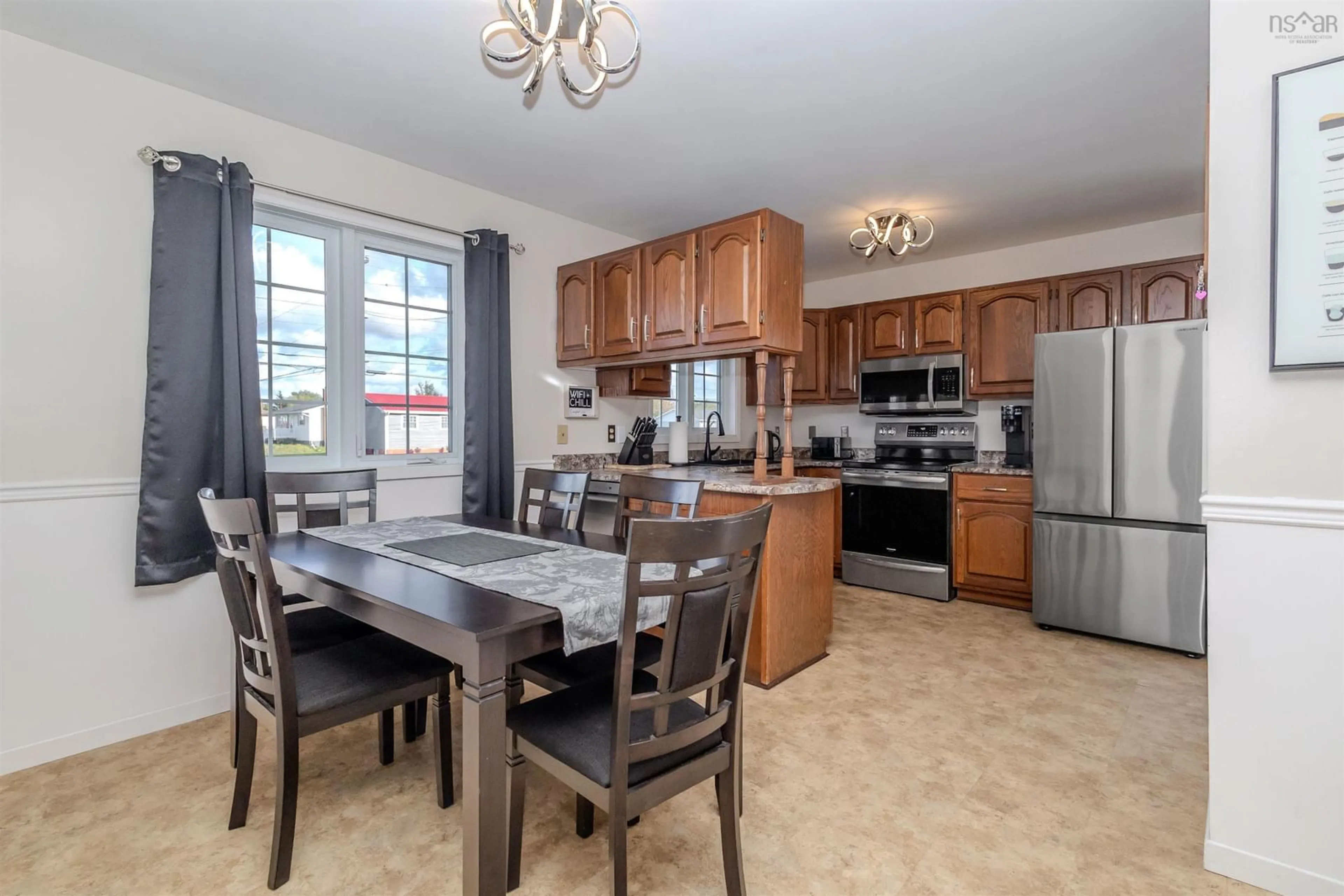 Open concept kitchen, ceramic/tile floor for 101 Wallace Rd, Glace Bay Nova Scotia B1A 4N6