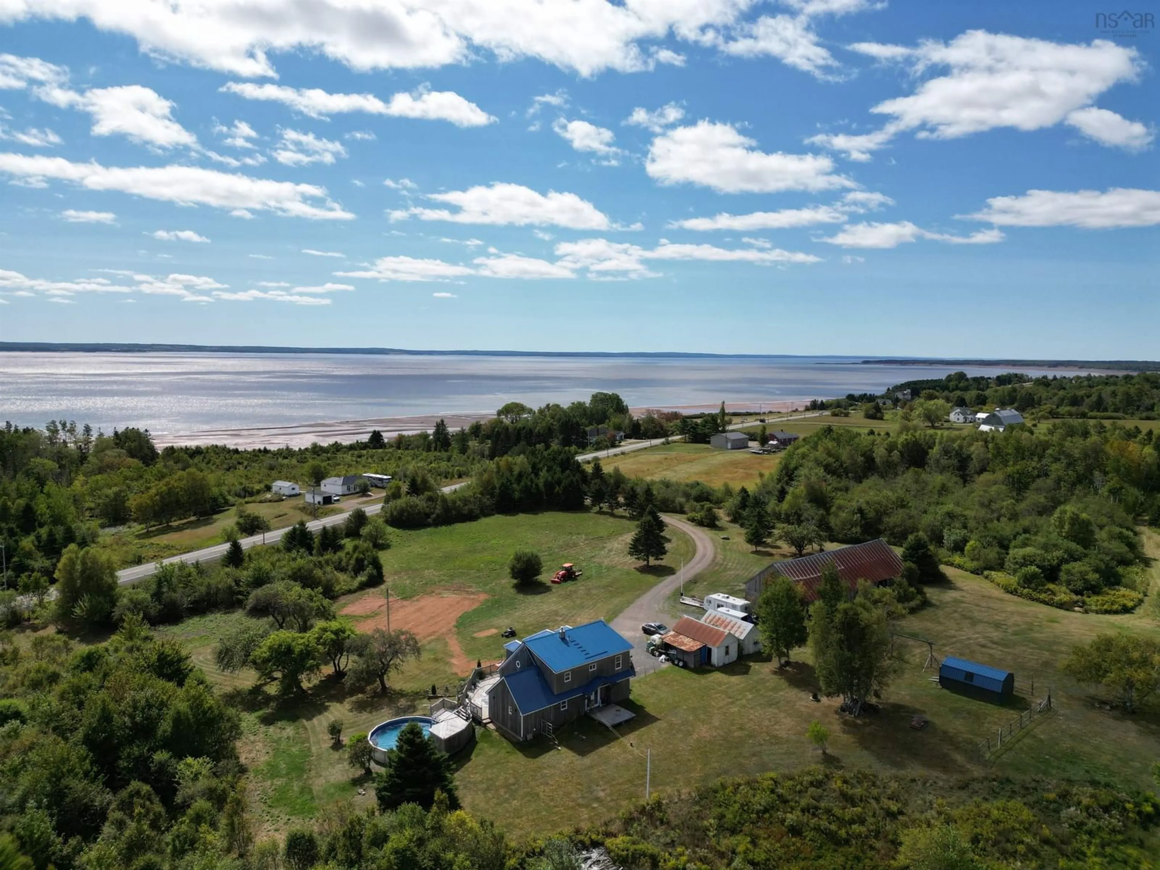 A pic from outside/outdoor area/front of a property/back of a property/a pic from drone, water/lake/river/ocean view for 4857 Highway 2, Little Bass River Nova Scotia B0M 1B0