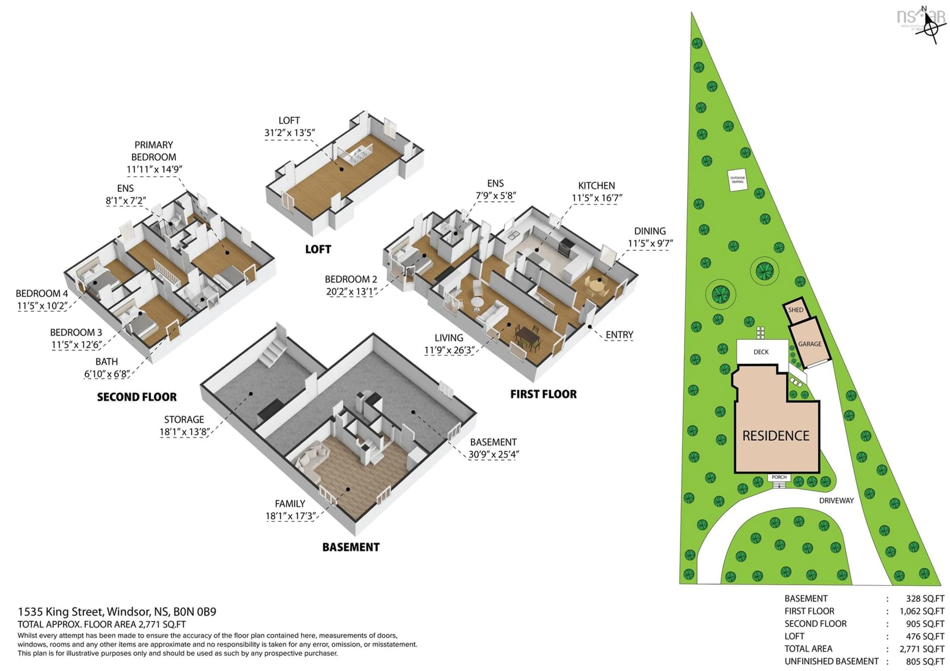 Floor plan for 1535 King St, Windsor Nova Scotia B0N 2T0