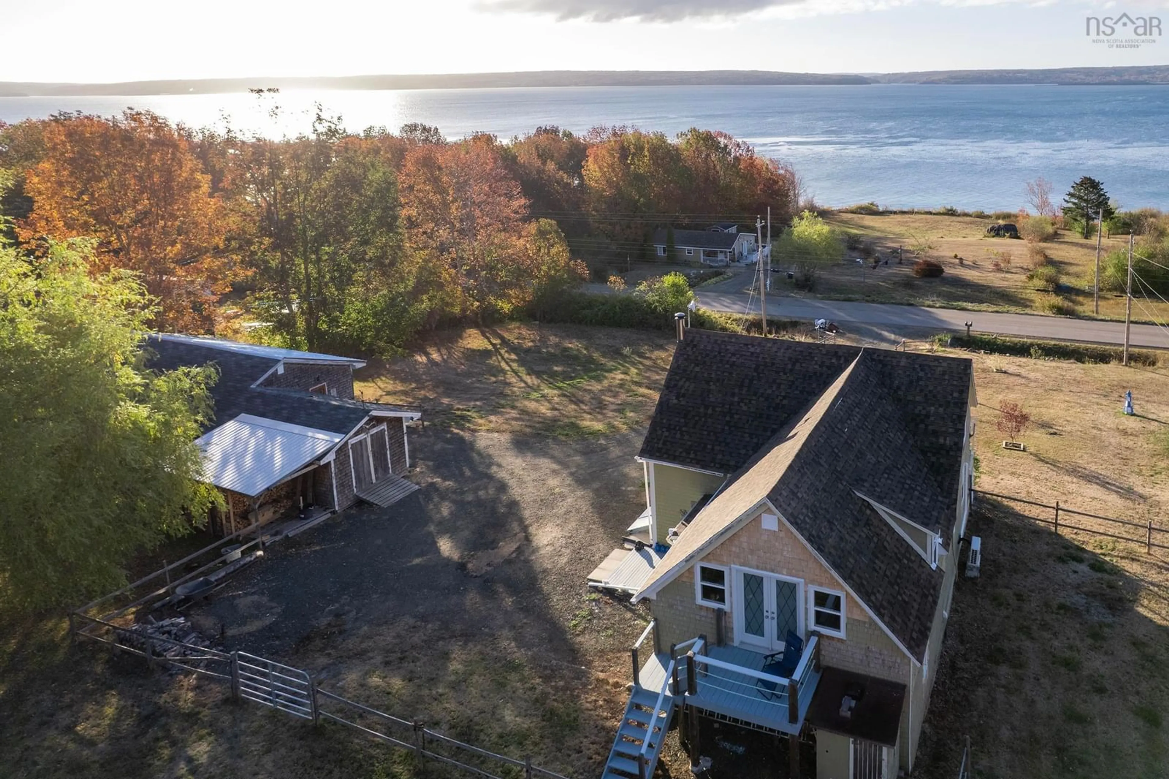 A pic from outside/outdoor area/front of a property/back of a property/a pic from drone, water/lake/river/ocean view for 1289 Granville Rd, Victoria Beach Nova Scotia B0S 1A0