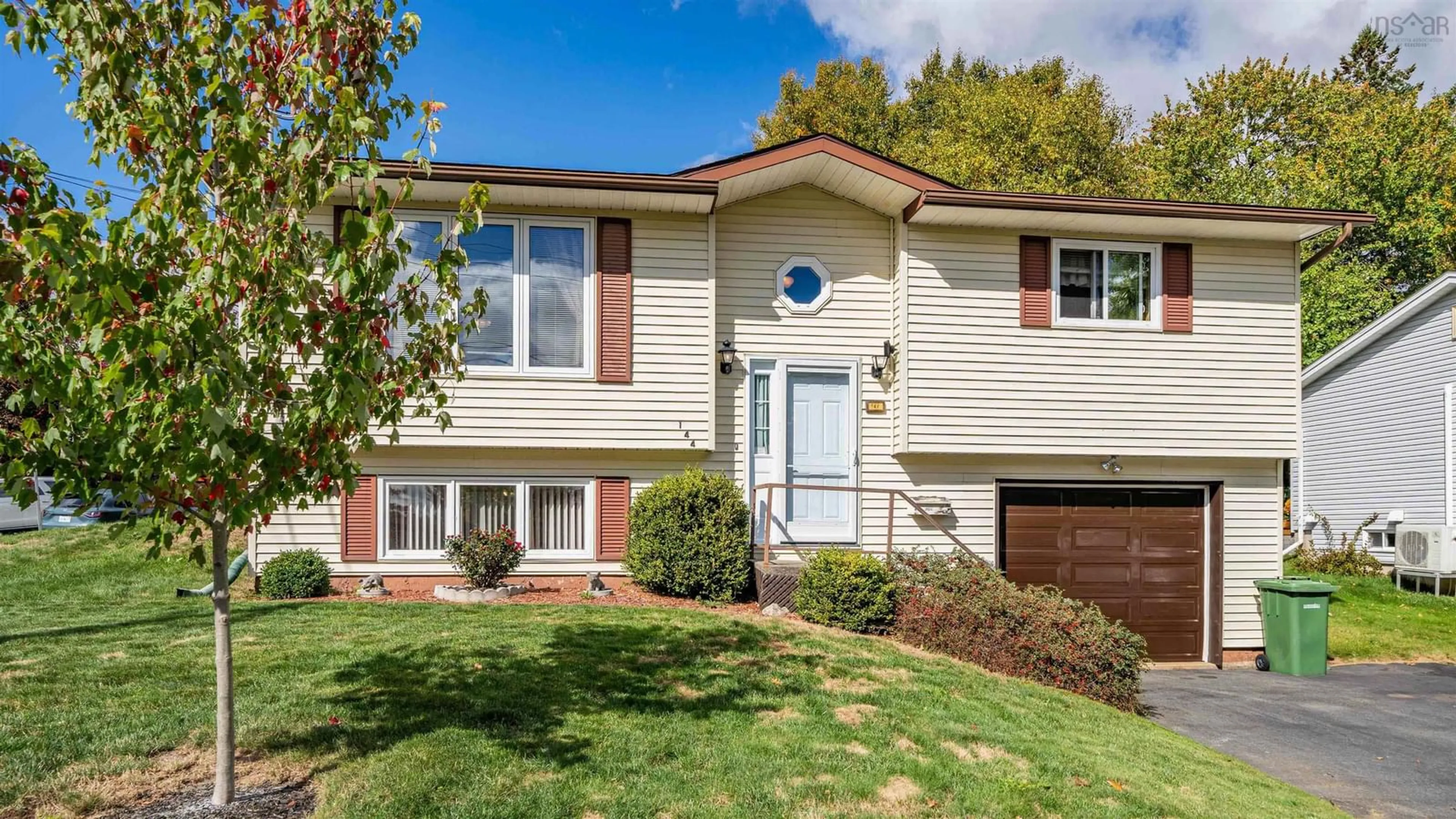 Home with vinyl exterior material, street for 144 Millwood Dr, Middle Sackville Nova Scotia B4E 2W8