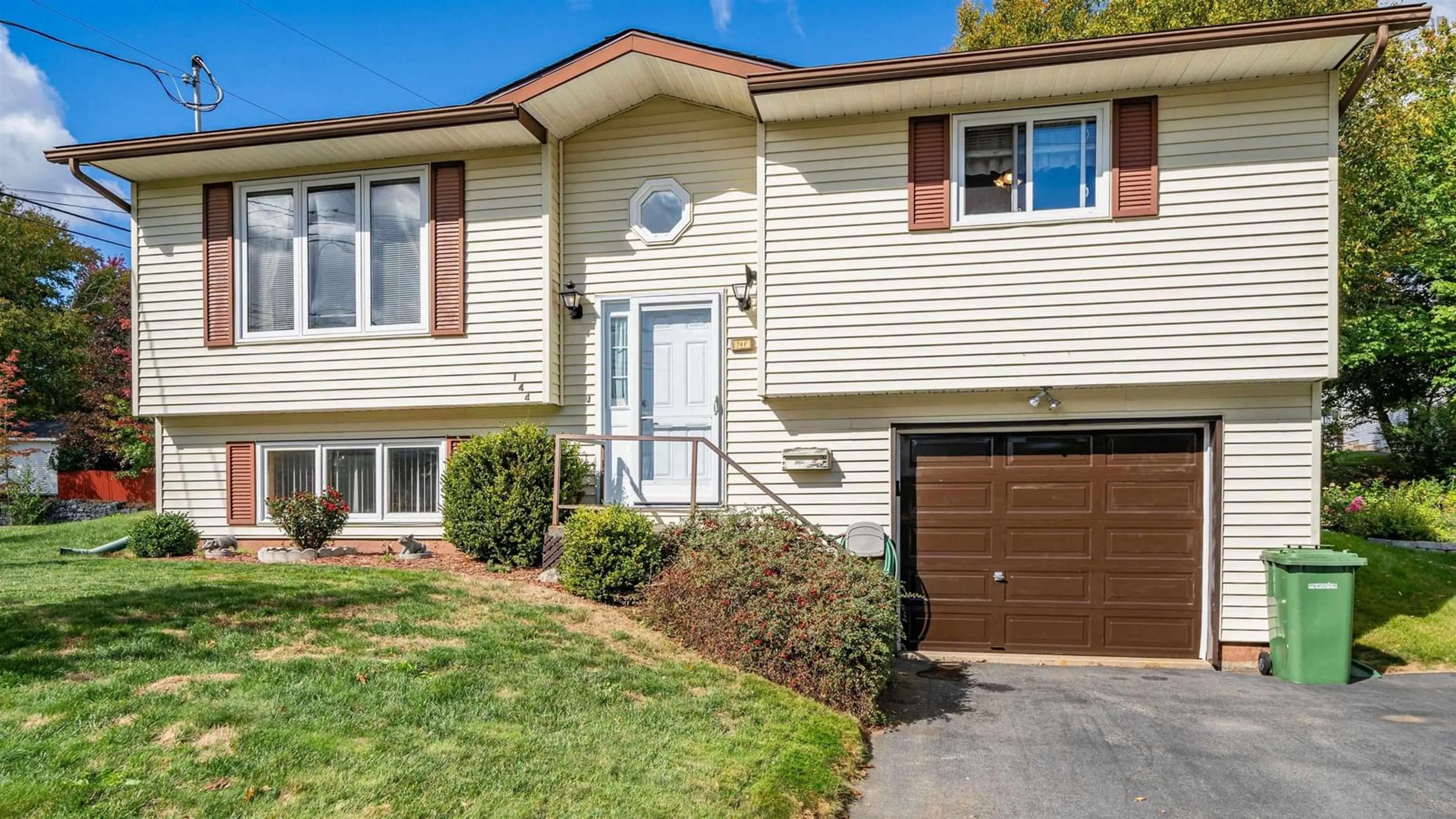 Home with vinyl exterior material, street for 144 Millwood Dr, Middle Sackville Nova Scotia B4E 2W8