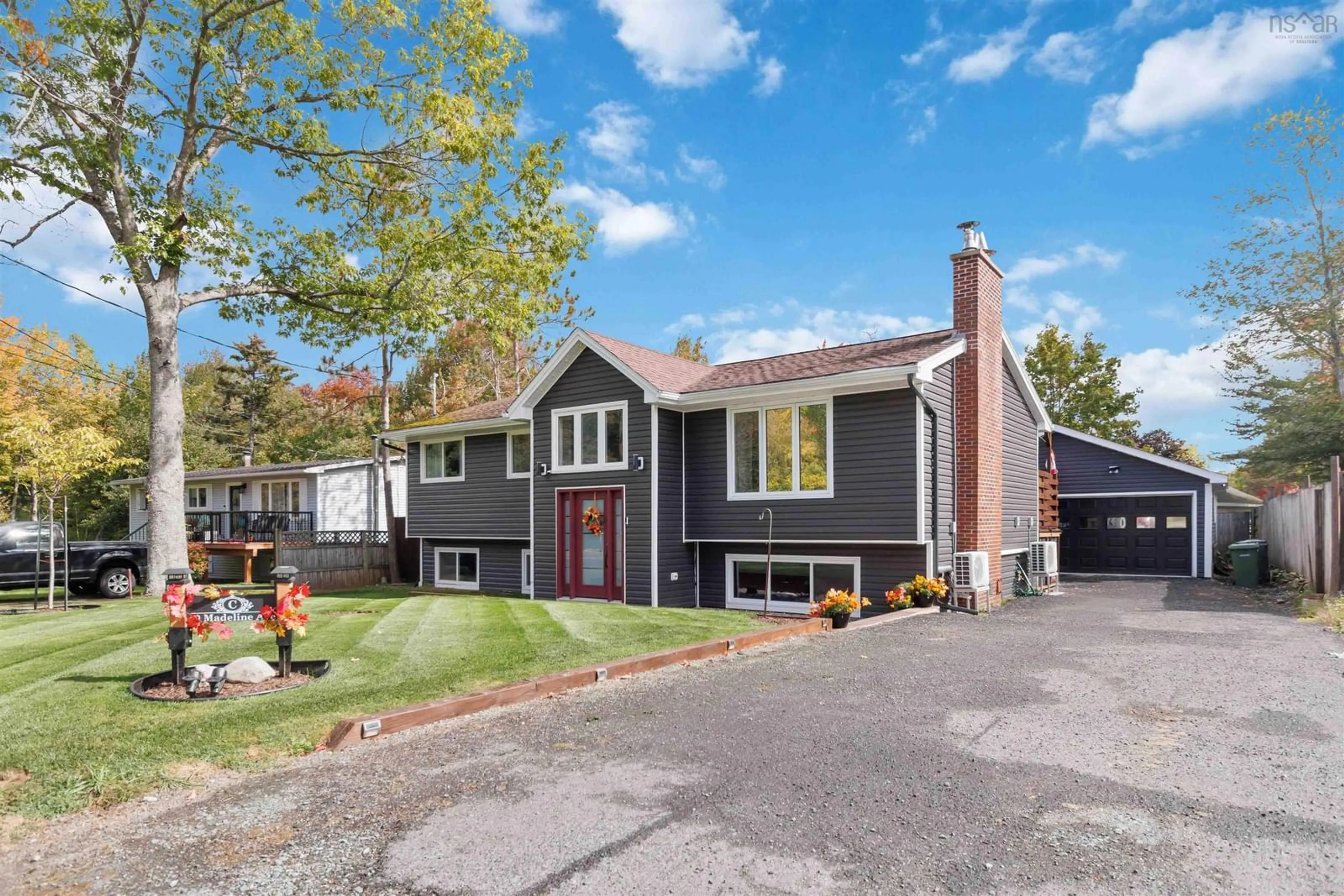 Home with vinyl exterior material, street for 49 Madeline Ave, Lower Sackville Nova Scotia B4C 2L8