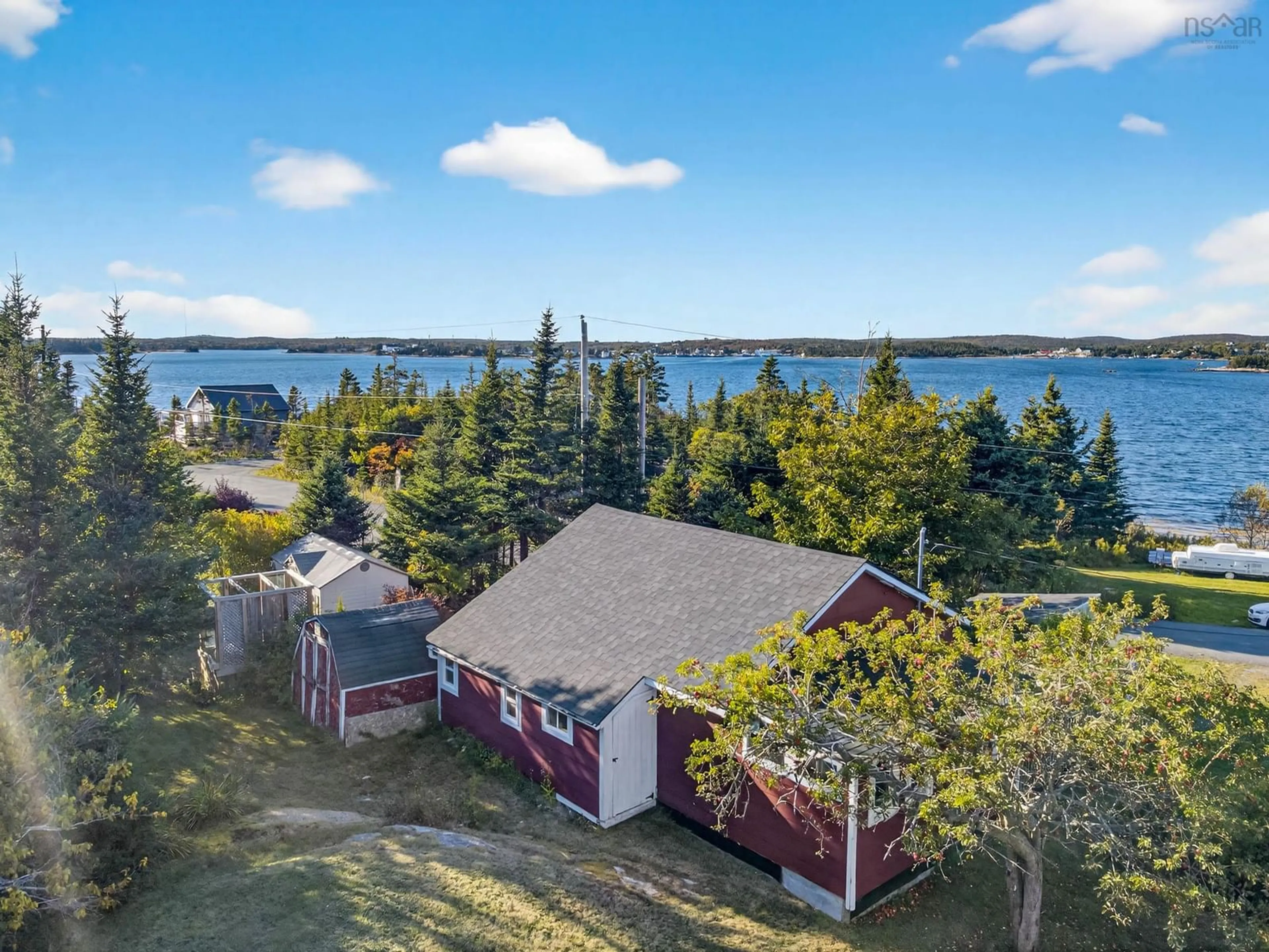 A pic from outside/outdoor area/front of a property/back of a property/a pic from drone, water/lake/river/ocean view for 456 Bald Rock Rd, Bald Rock Nova Scotia B3V 1K9