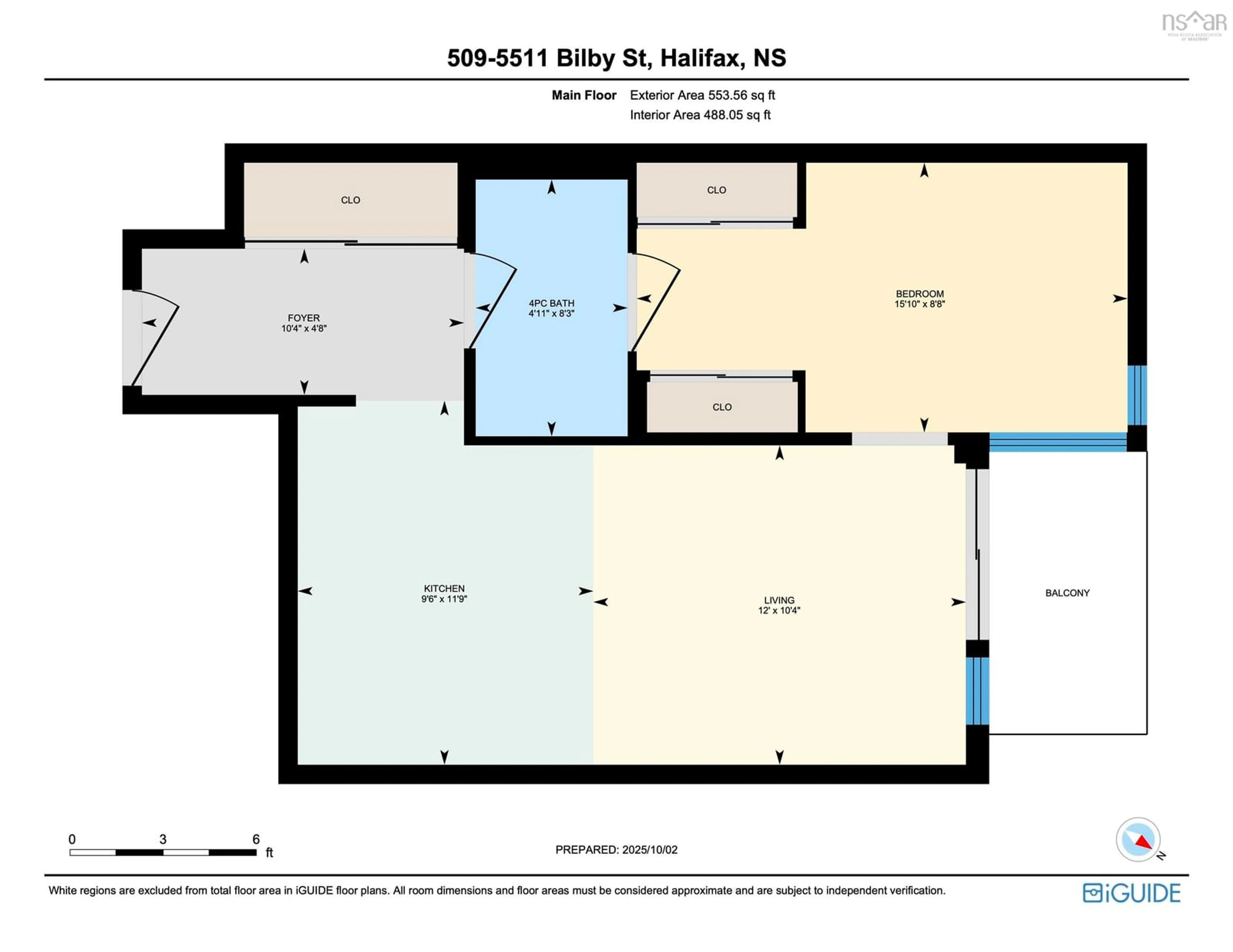 Floor plan for 5511 Bilby St #509, Halifax Nova Scotia B3K 0M5