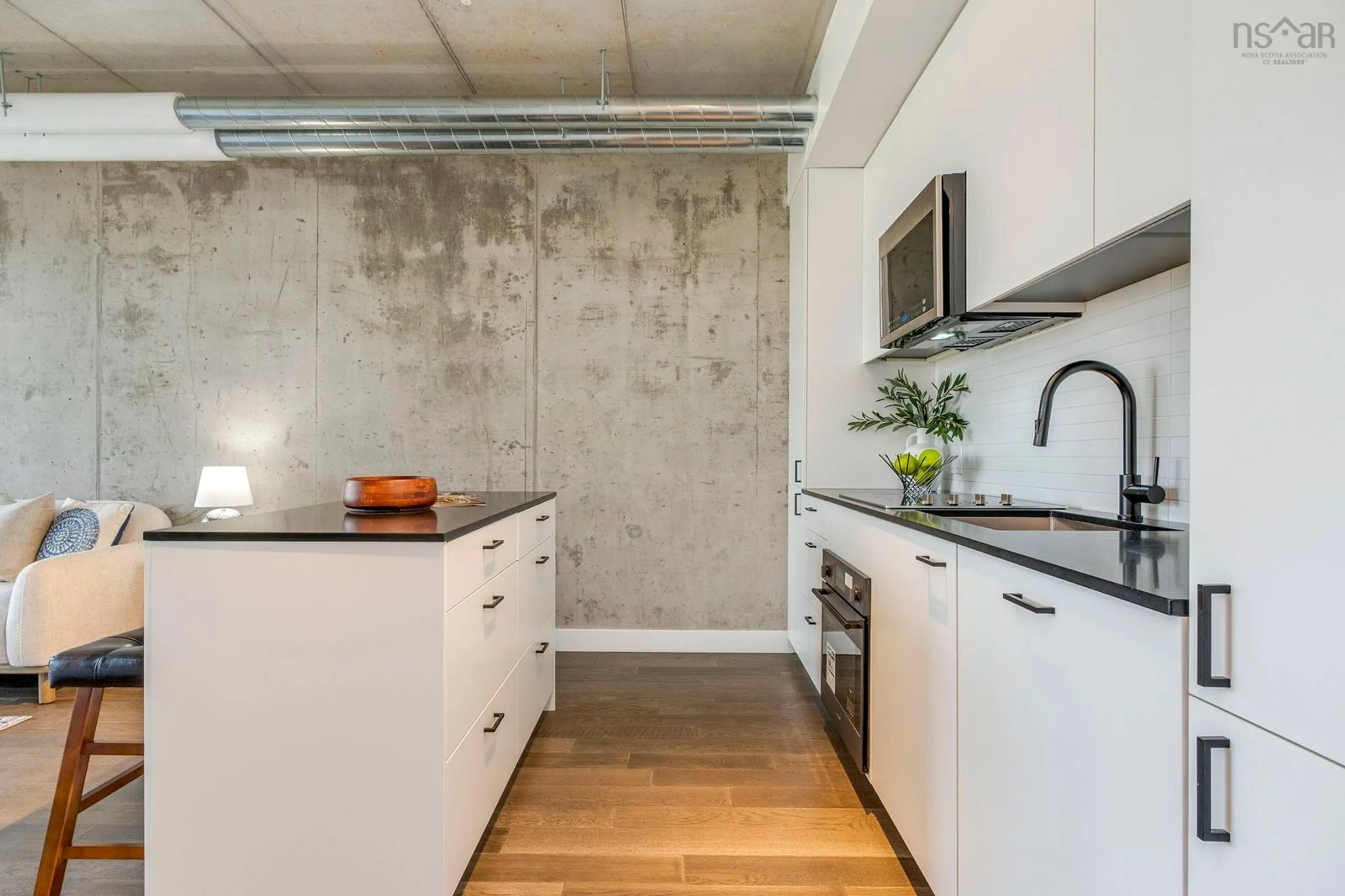 Contemporary kitchen, cement floor for 5511 Bilby St #509, Halifax Nova Scotia B3K 0M5
