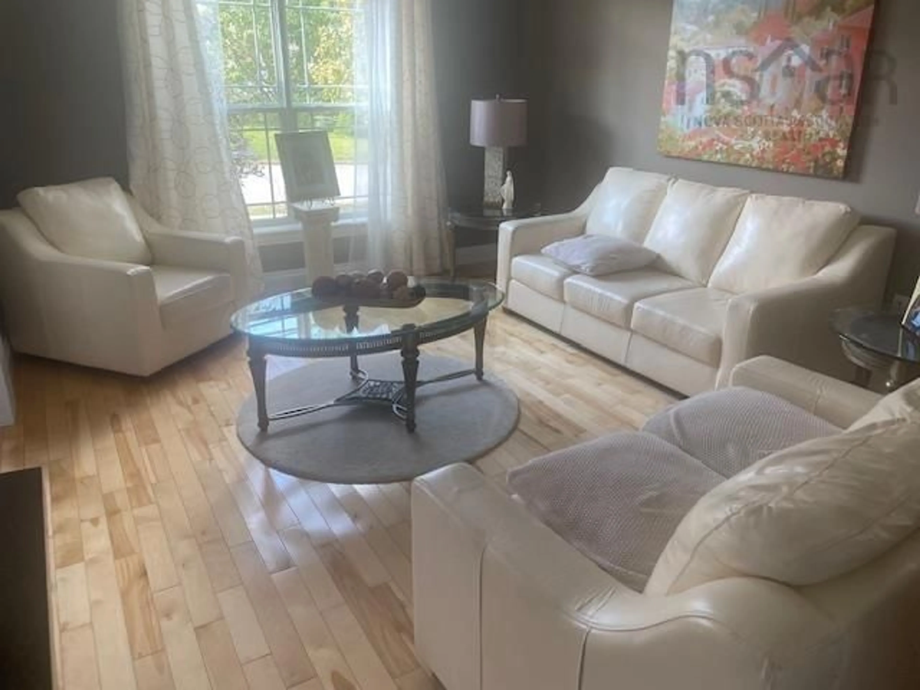 Living room with furniture, wood/laminate floor for 50 Lindenwood Terr, Dartmouth Nova Scotia B2W 0B1