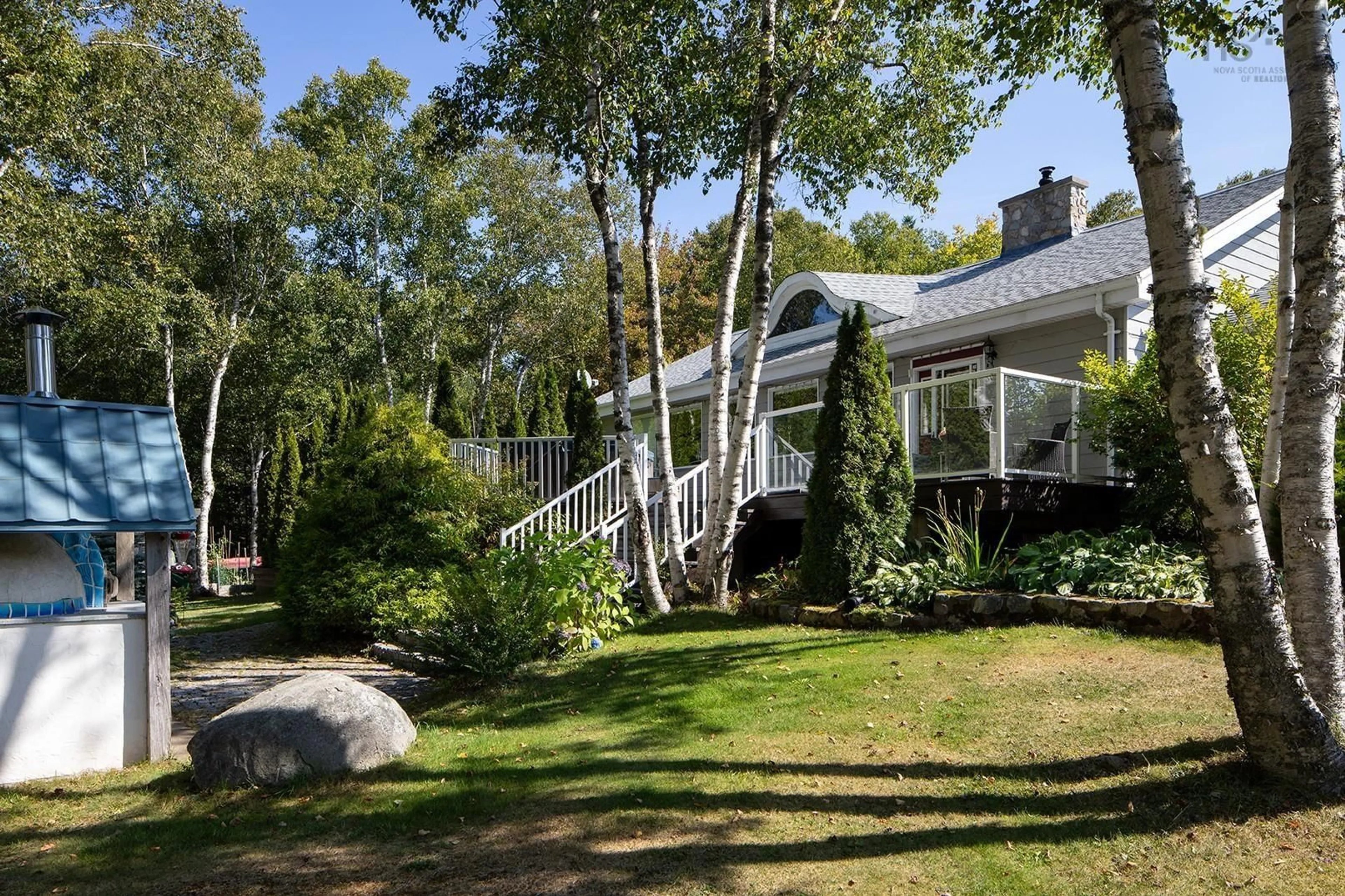 Patio, forest/trees view for 20 Bremner Dr, Hackett's Cove Nova Scotia B3Z 3L3