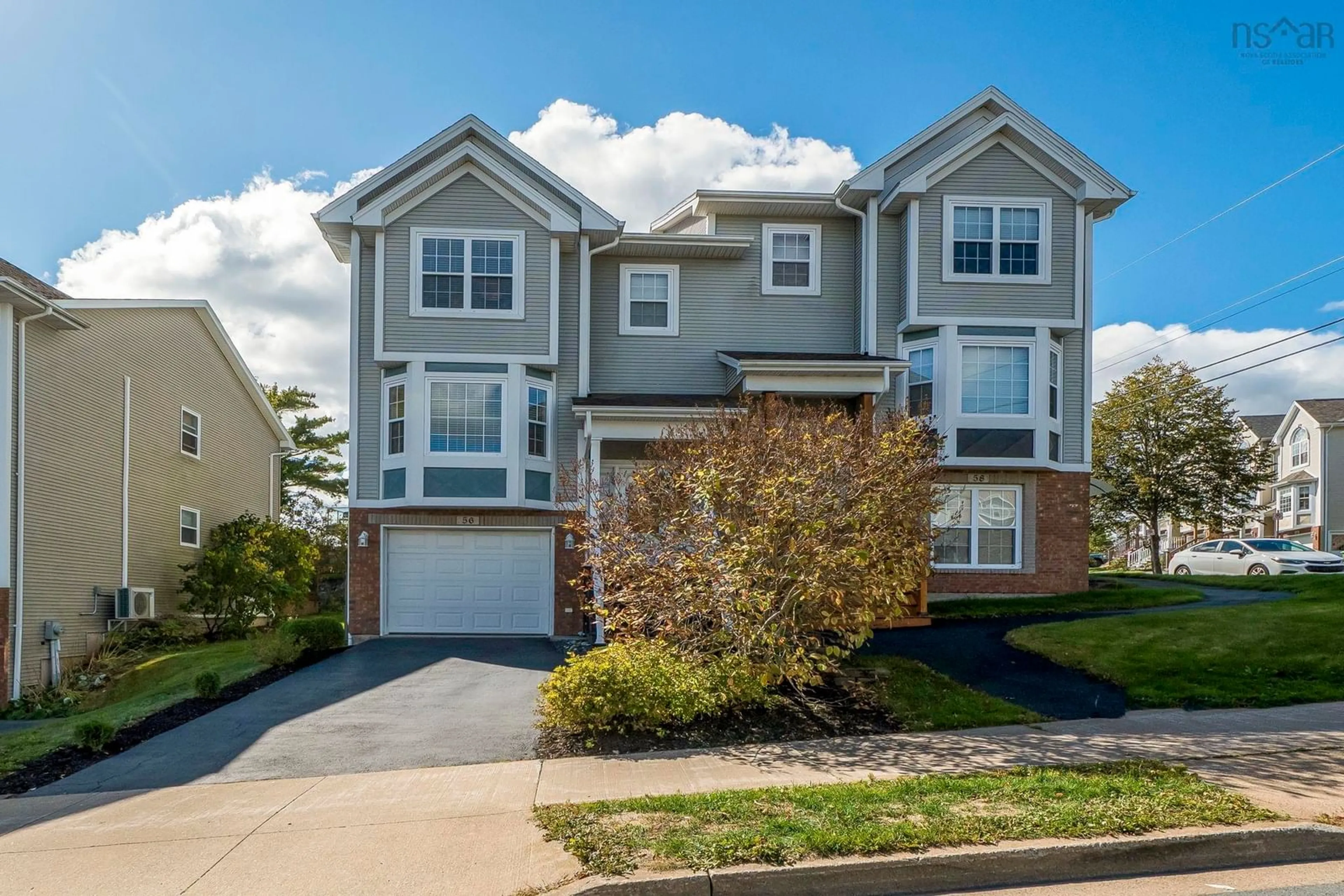 Home with vinyl exterior material, street for 56 Fleetview Dr, Halifax Nova Scotia B3M 4W2