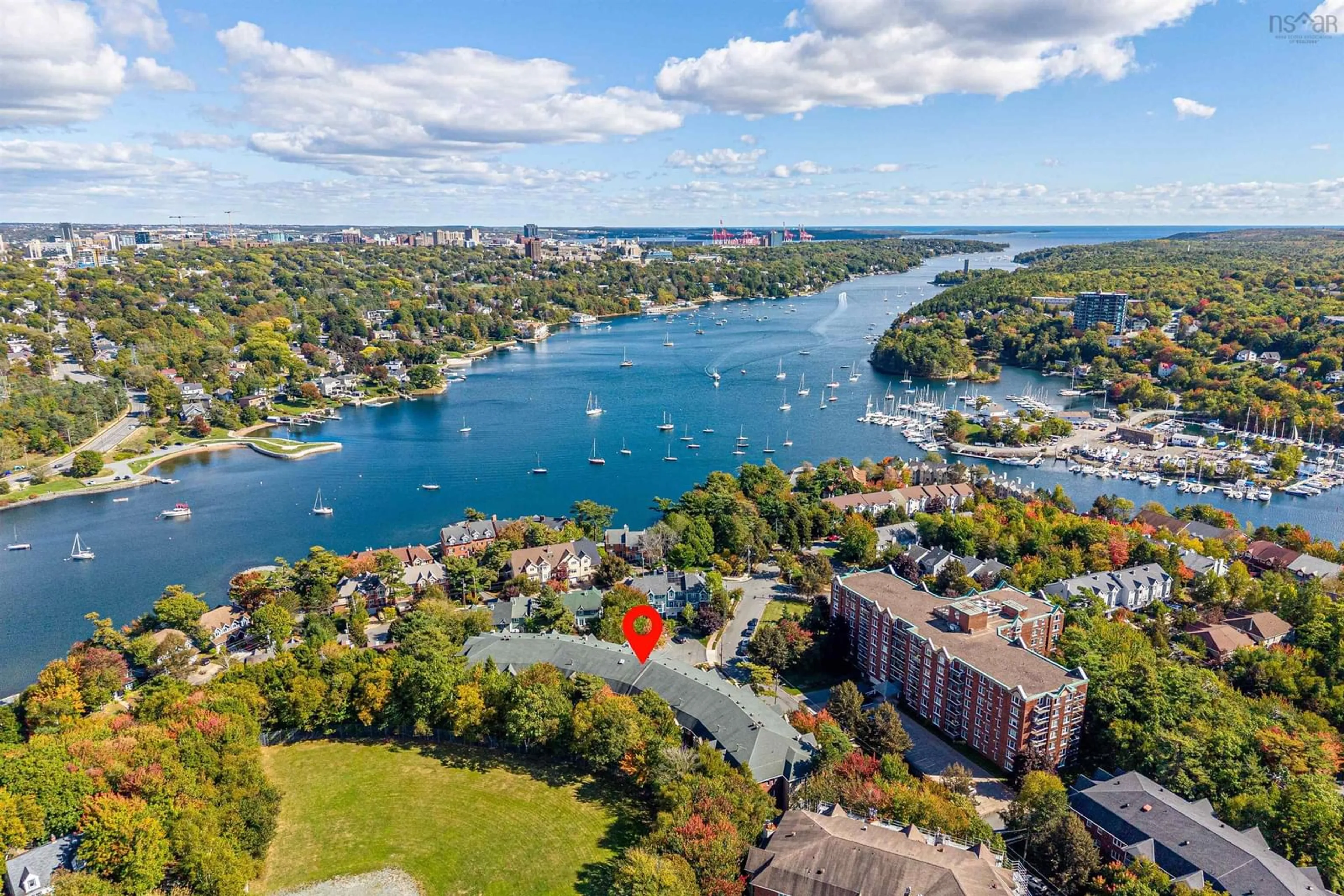 A pic from outside/outdoor area/front of a property/back of a property/a pic from drone, water/lake/river/ocean view for 80 Spinnaker Dr #312, Halifax Nova Scotia B3N 3B5