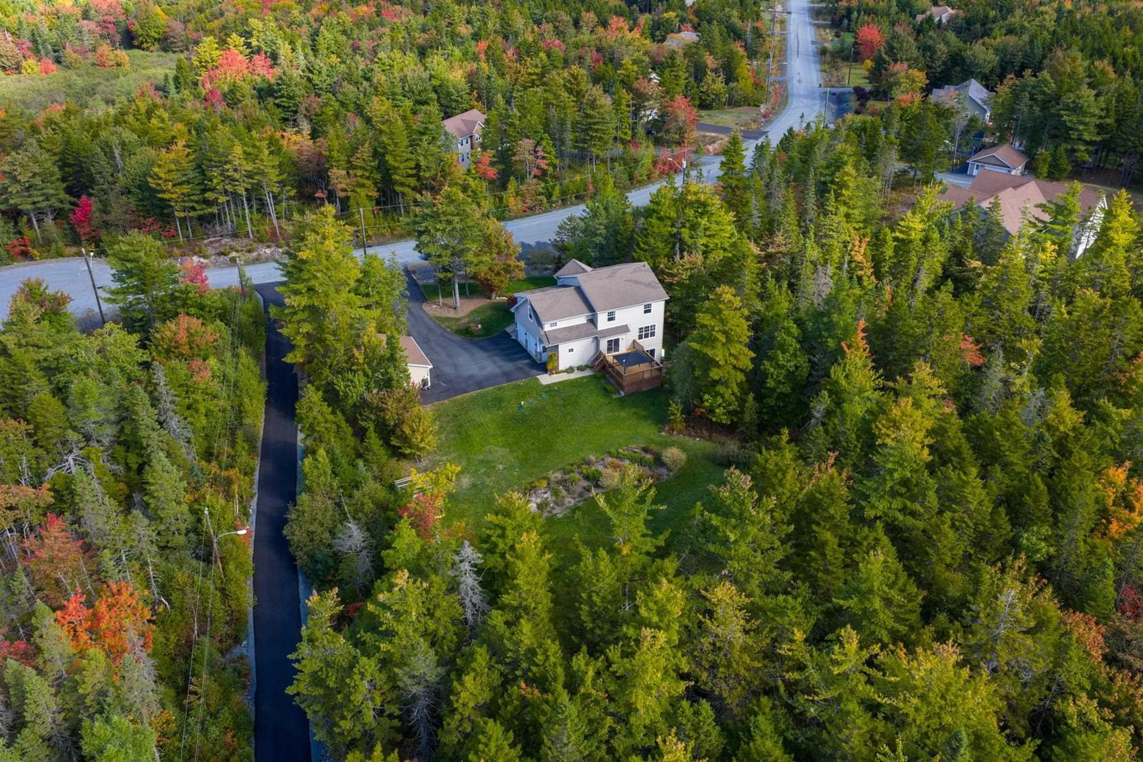 A pic from outside/outdoor area/front of a property/back of a property/a pic from drone, forest/trees view for 156 Keep Cres, Hammonds Plains Nova Scotia B4B 0H9