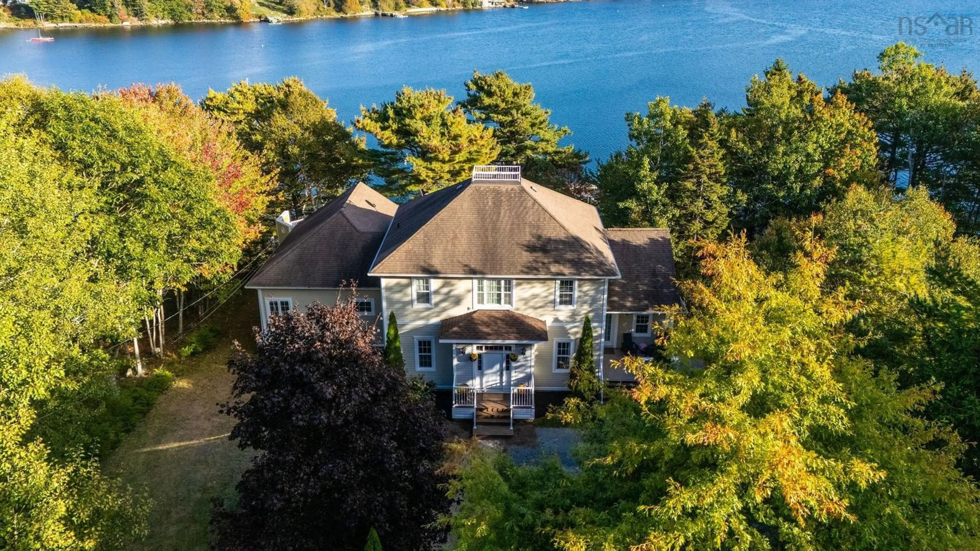 A pic from outside/outdoor area/front of a property/back of a property/a pic from drone, water/lake/river/ocean view for 6 Oakland Point Lane, Head Of St. Margarets Bay Nova Scotia B3Z 2H6