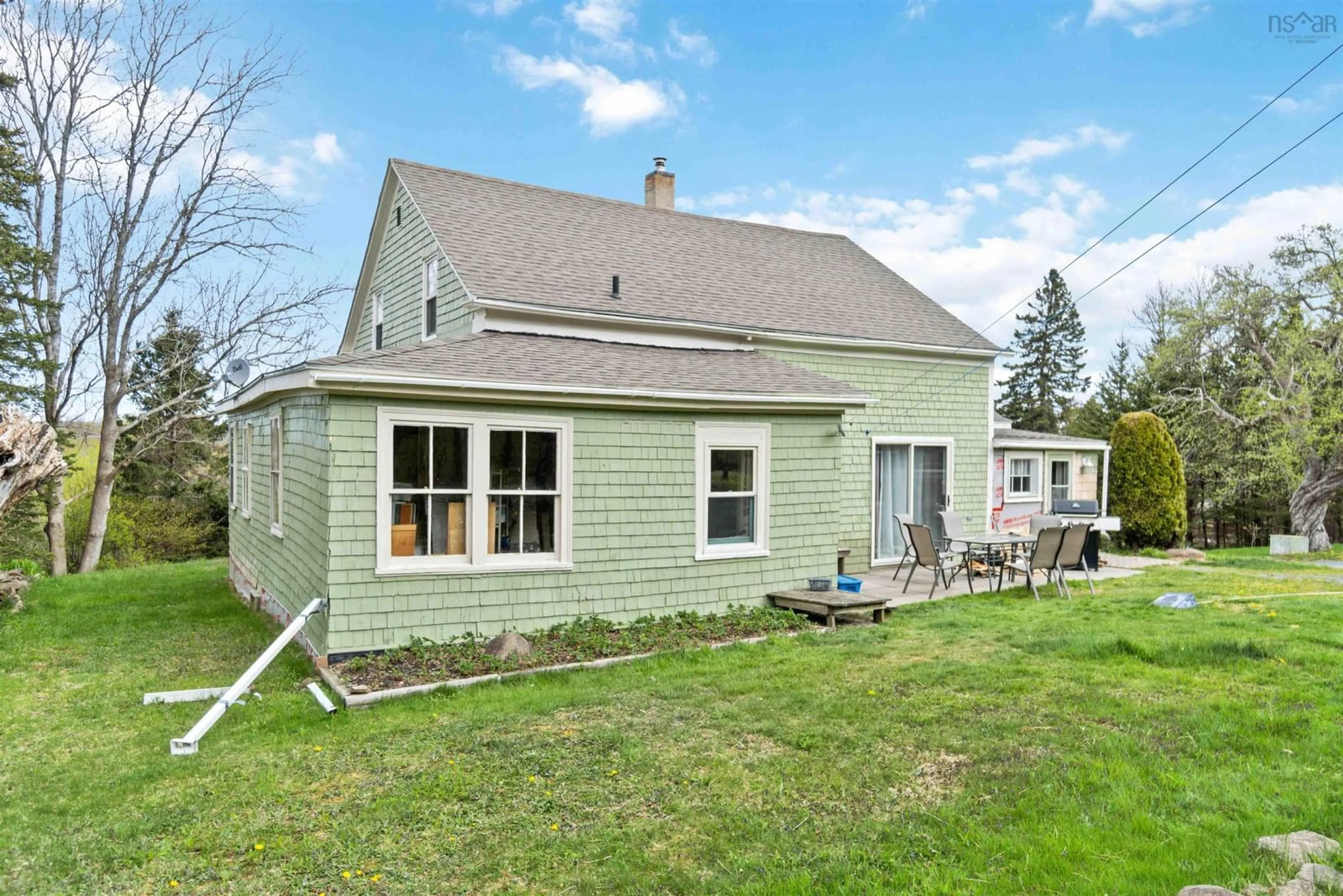 Home with vinyl exterior material, street for 1256 Highway 1, Clementsport Nova Scotia B0S 1E0