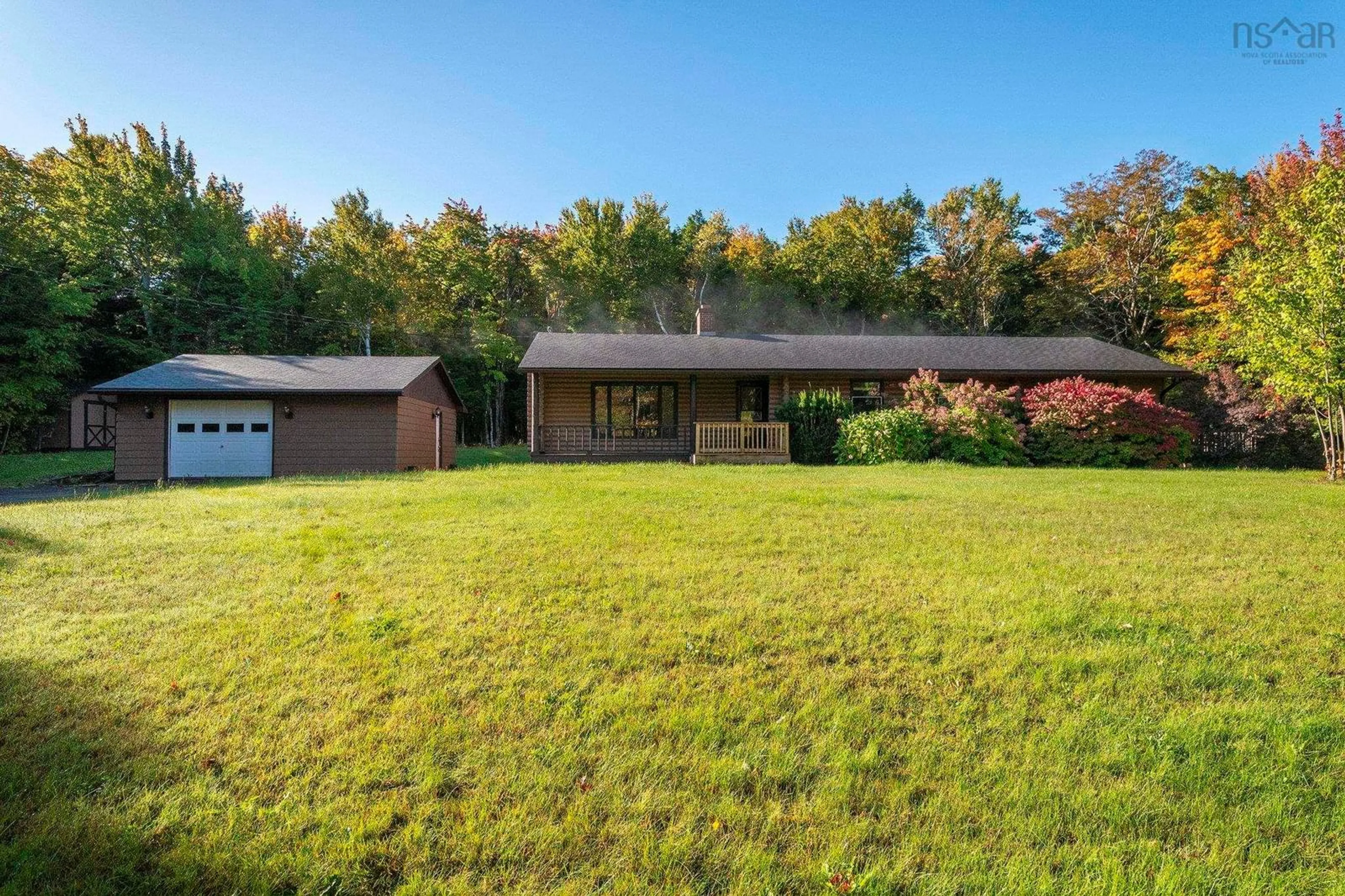 A pic from outside/outdoor area/front of a property/back of a property/a pic from drone, water/lake/river/ocean view for 668 Logan Rd, Frasers Mountain Nova Scotia B2H 5C4