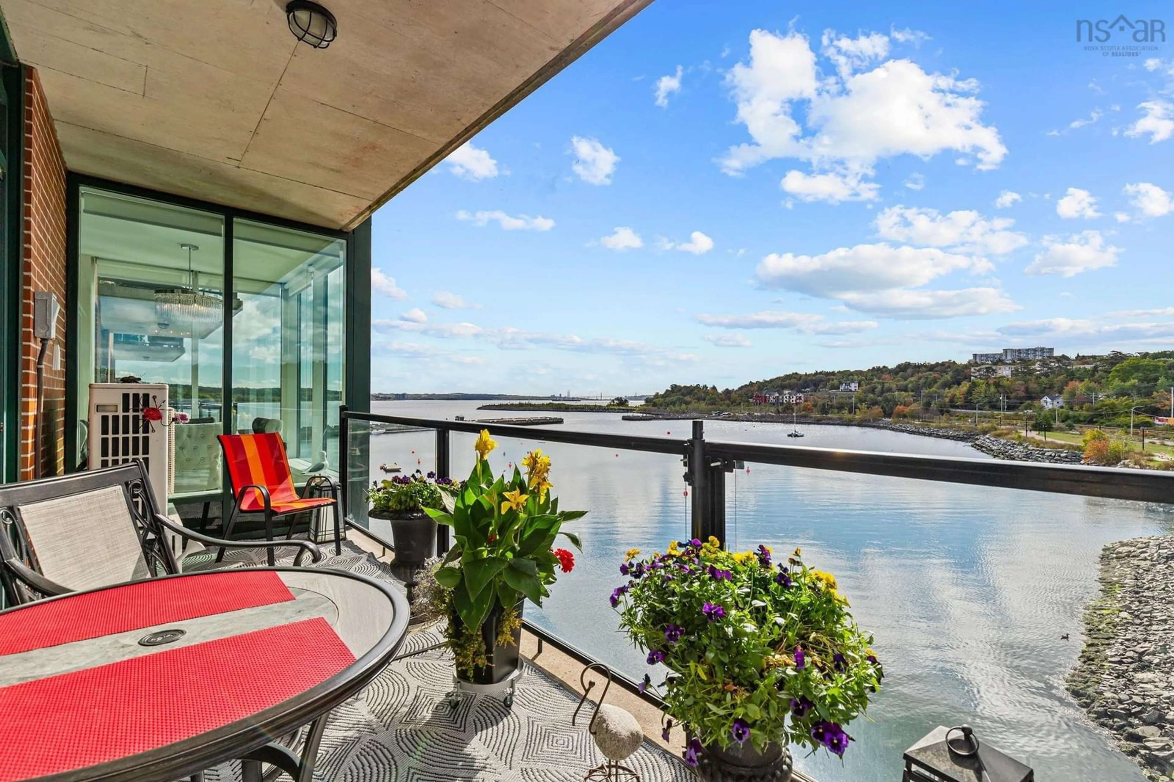 Patio, water/lake/river/ocean view for 220 Waterfront Dr #305, Bedford Nova Scotia B4A 0H3