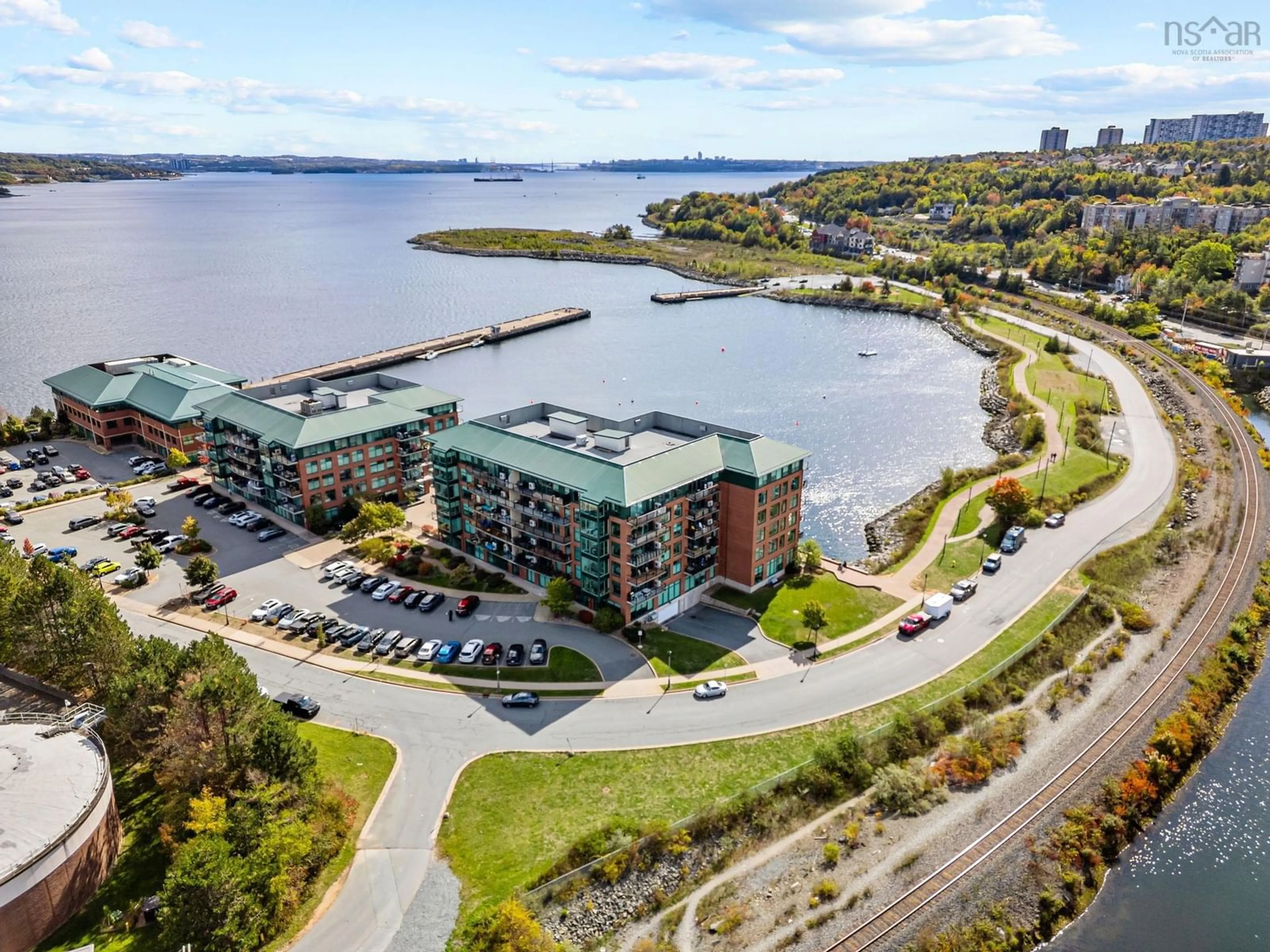 A pic from outside/outdoor area/front of a property/back of a property/a pic from drone, water/lake/river/ocean view for 220 Waterfront Dr #305, Bedford Nova Scotia B4A 0H3