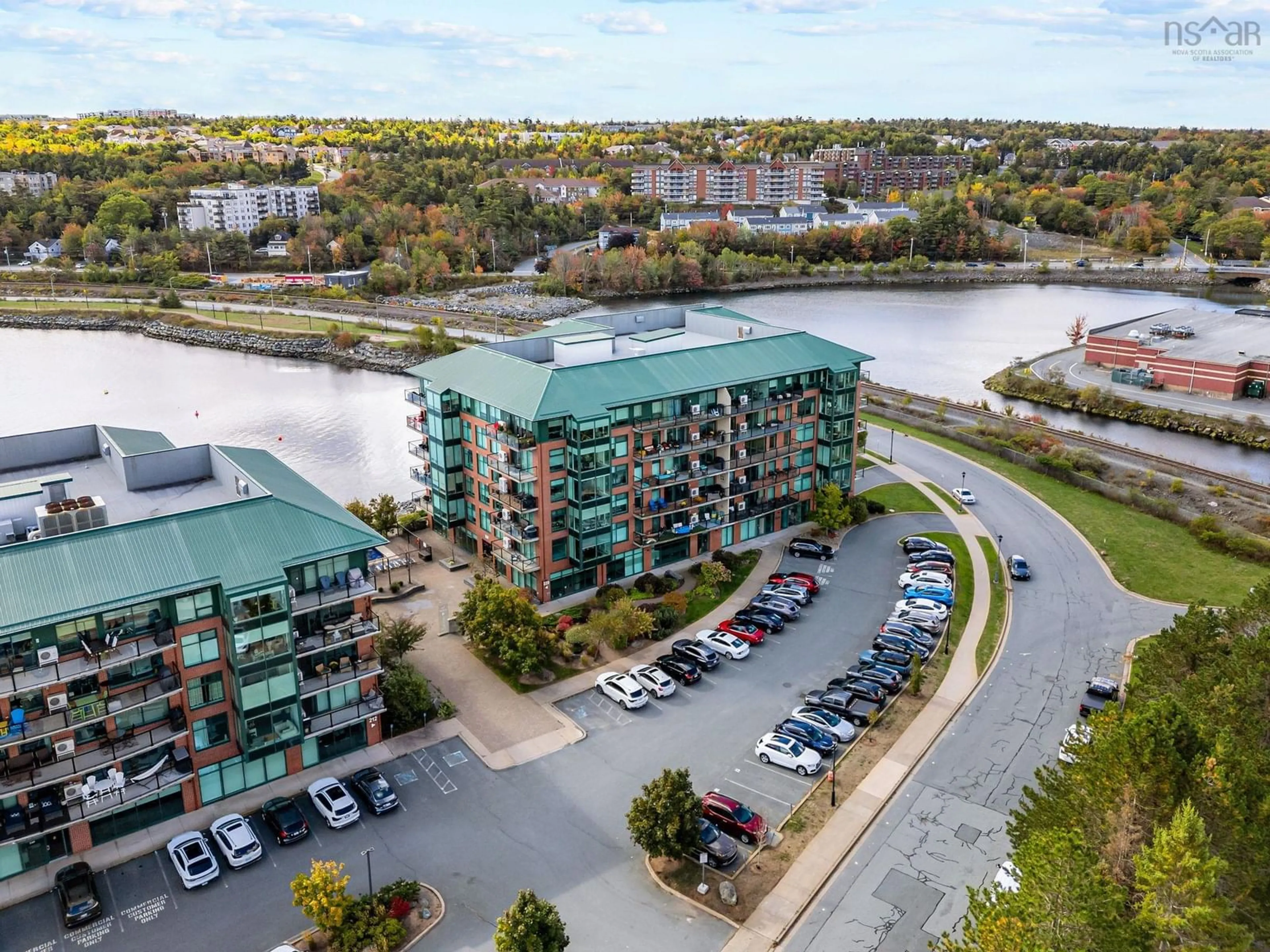 A pic from outside/outdoor area/front of a property/back of a property/a pic from drone, water/lake/river/ocean view for 220 Waterfront Dr #305, Bedford Nova Scotia B4A 0H3