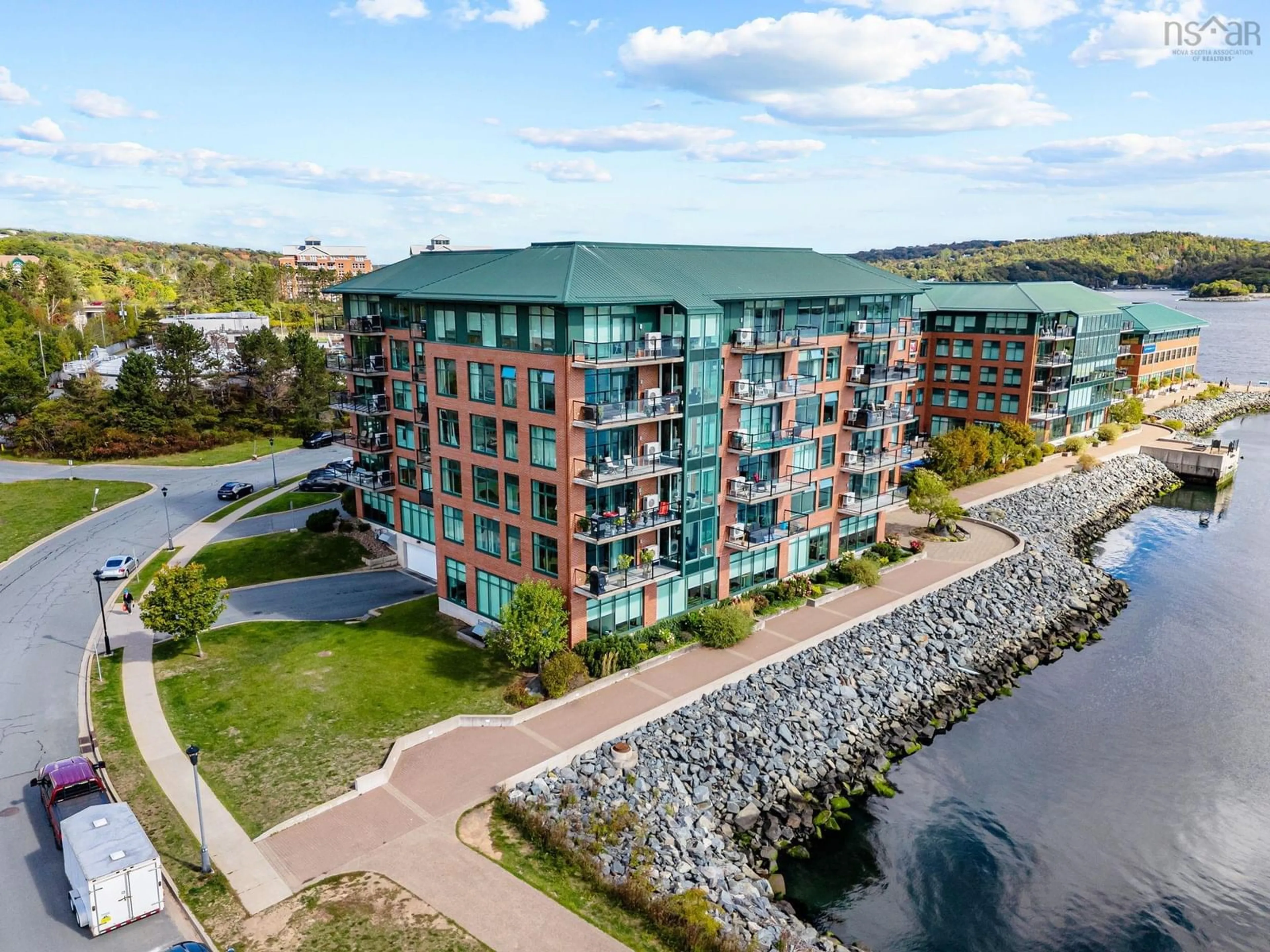 A pic from outside/outdoor area/front of a property/back of a property/a pic from drone, water/lake/river/ocean view for 220 Waterfront Dr #305, Bedford Nova Scotia B4A 0H3