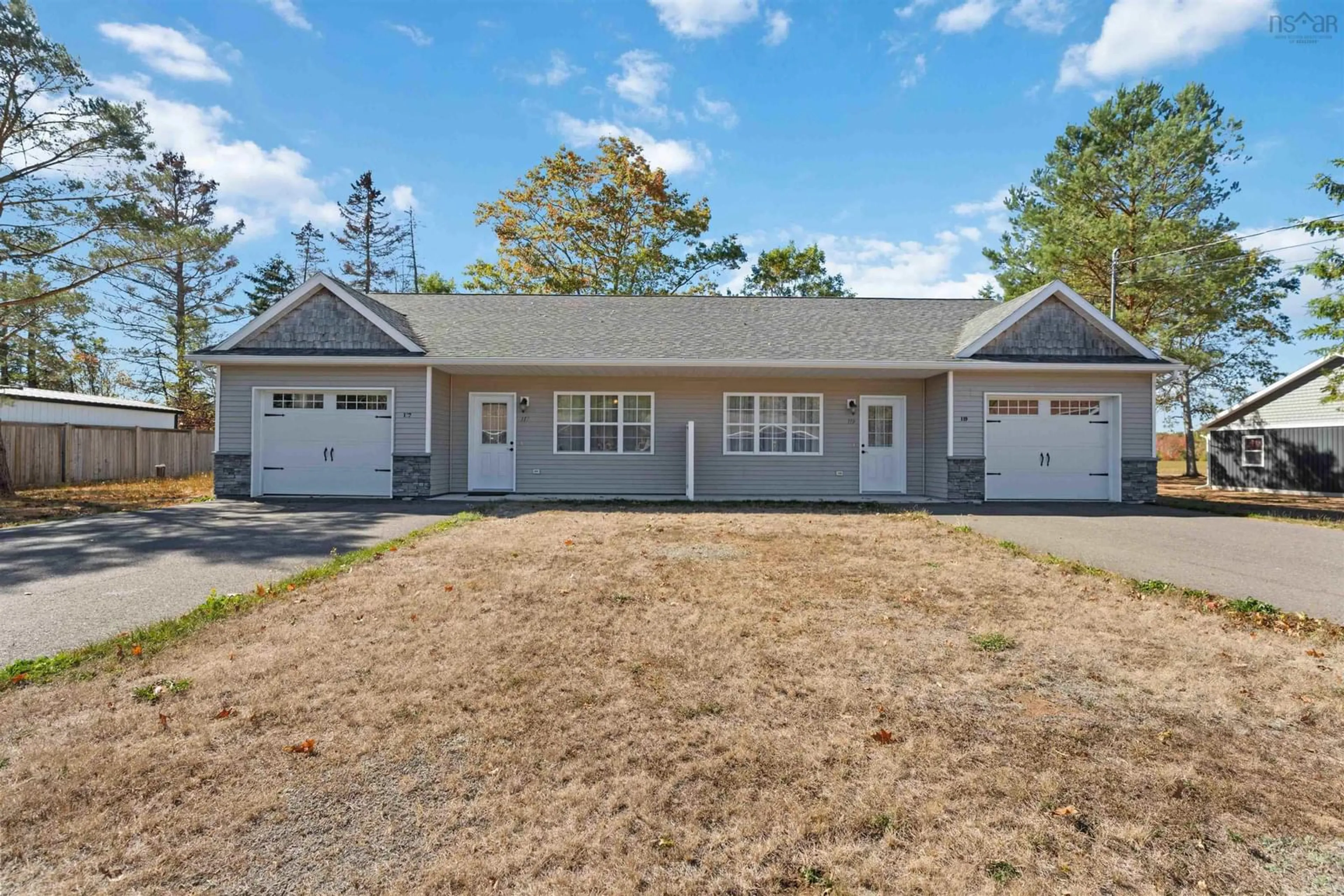 Home with vinyl exterior material, street for 117 & 119 Fairview Dr, Nictaux Nova Scotia B0S 1P0