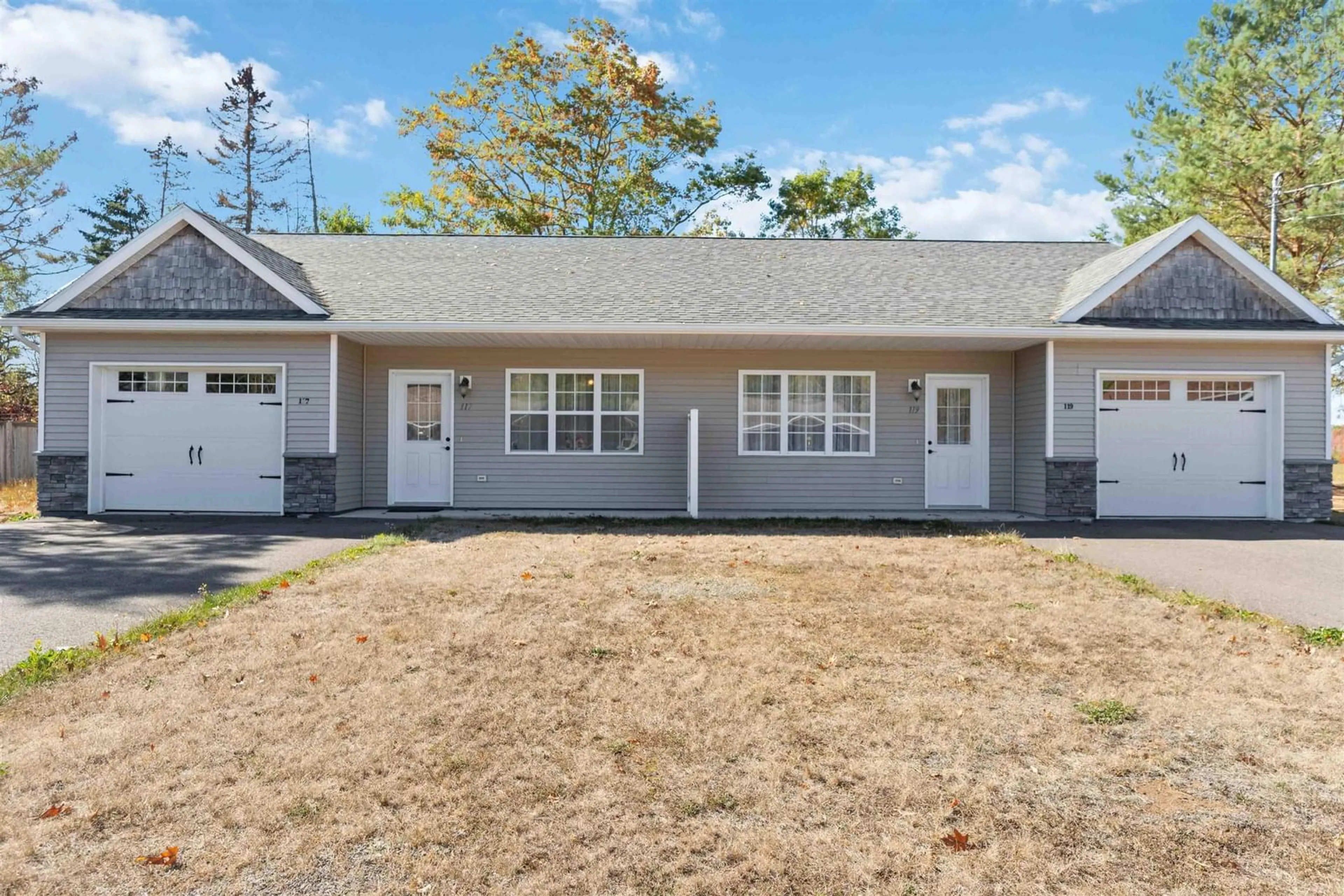 Home with vinyl exterior material, street for 117 & 119 Fairview Dr, Nictaux Nova Scotia B0S 1P0