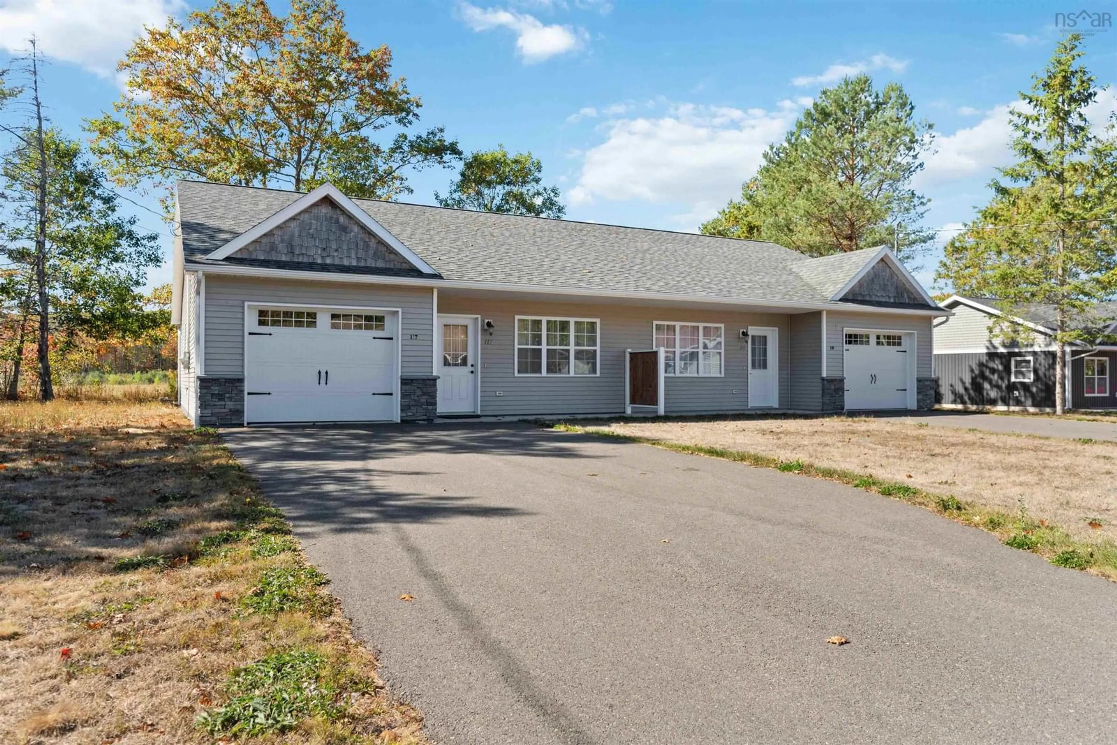 Home with vinyl exterior material, street for 117 & 119 Fairview Dr, Nictaux Nova Scotia B0S 1P0