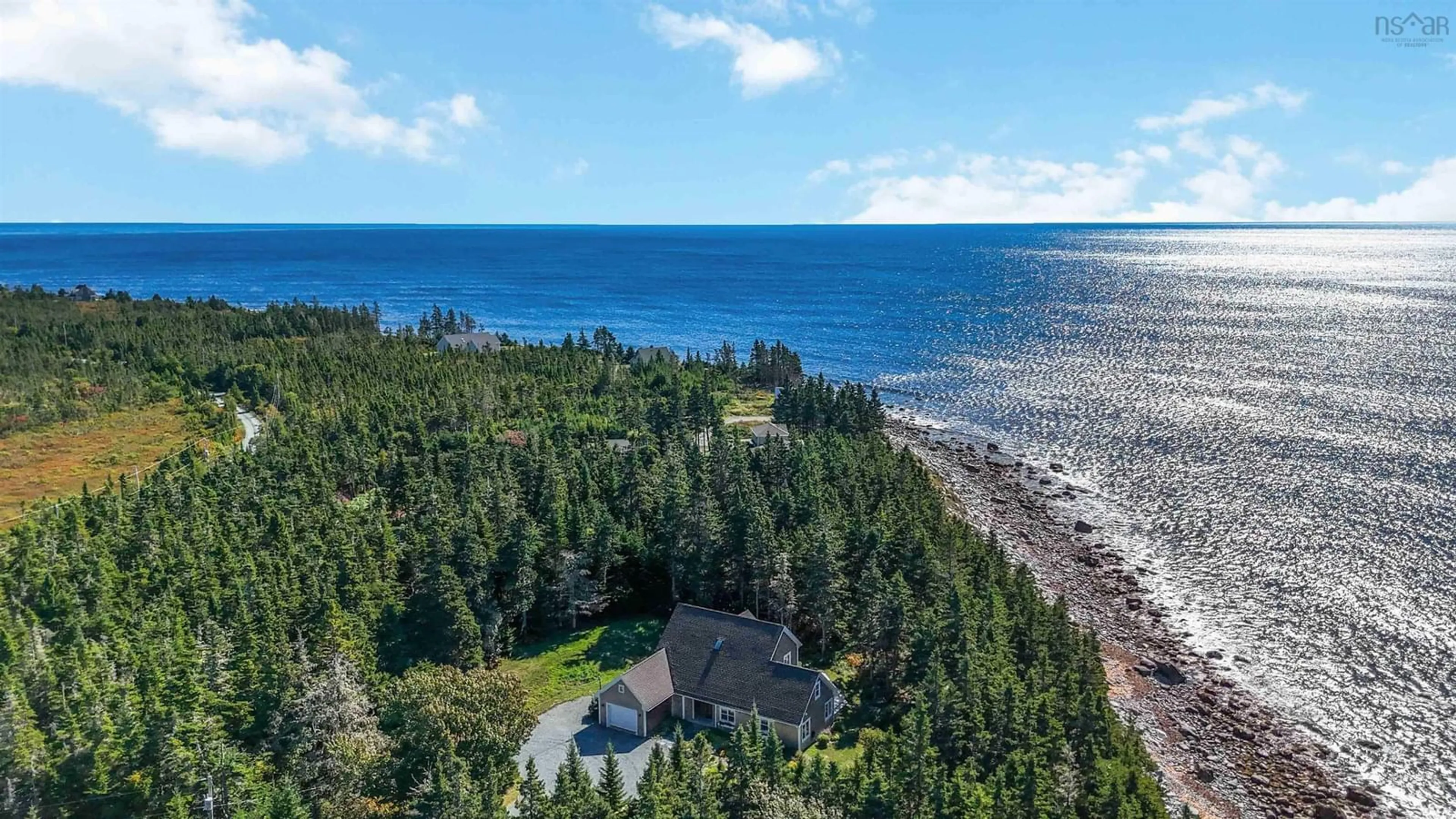 A pic from outside/outdoor area/front of a property/back of a property/a pic from drone, water/lake/river/ocean view for 42 Pierce Point Rd, Western Head Nova Scotia B0T 1K0