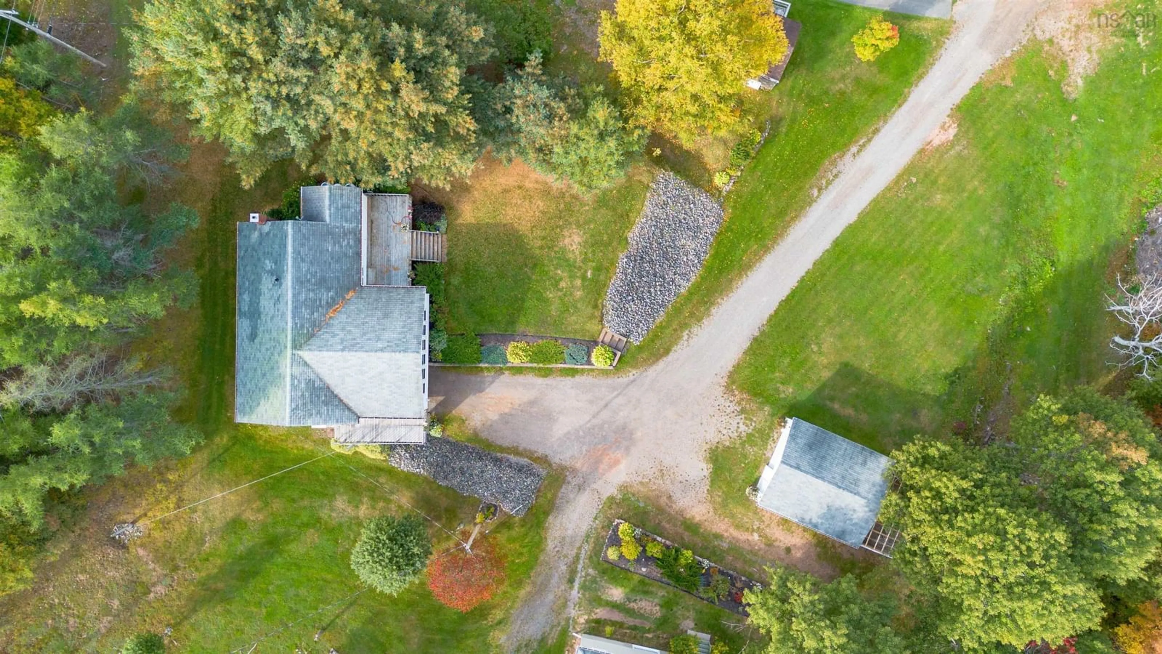 A pic from outside/outdoor area/front of a property/back of a property/a pic from drone, street for 2691 East Margaree Rd, Margaree Forks Nova Scotia B0E 2A0