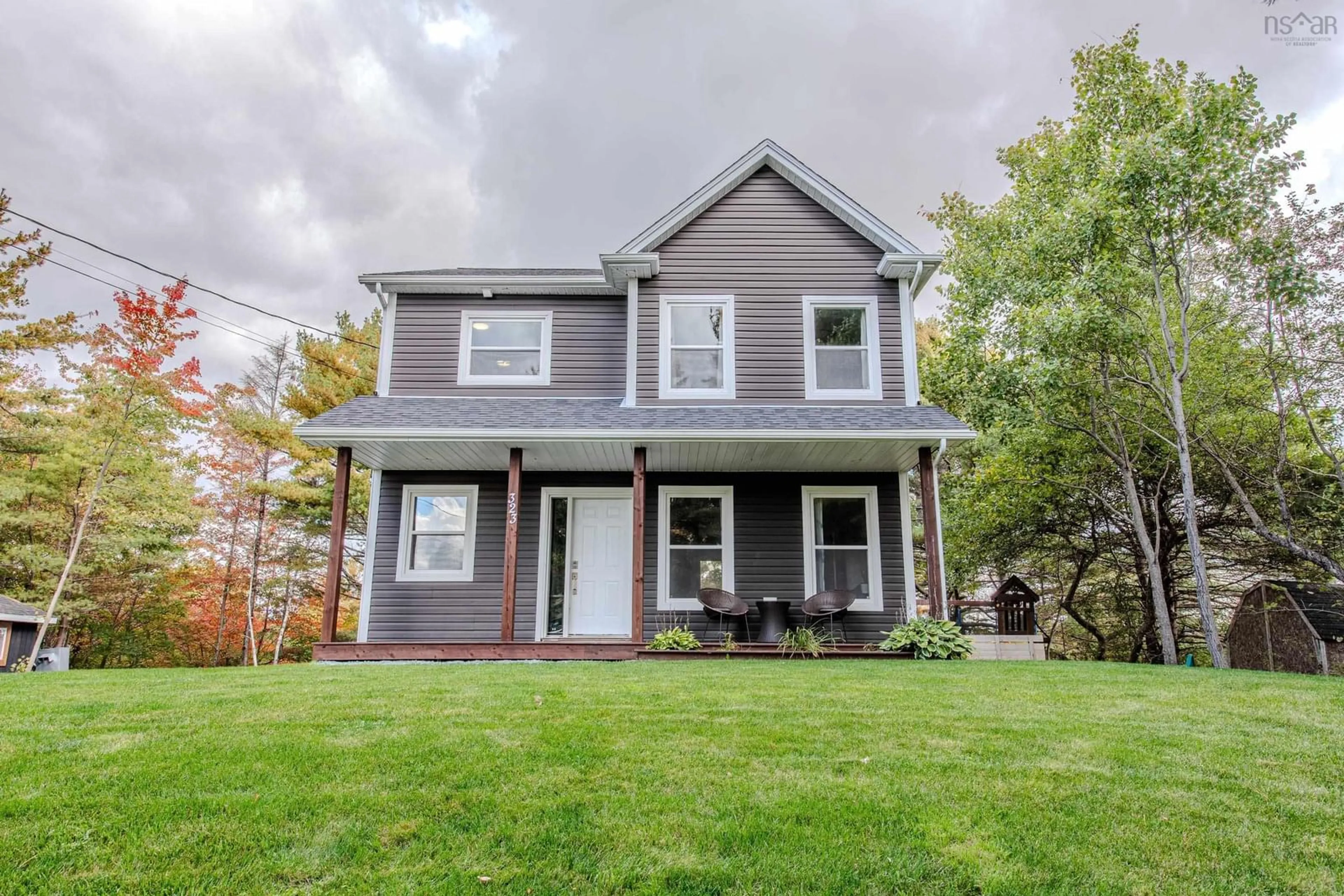 Home with vinyl exterior material, street for 323 Etter Rd, Mount Uniacke Nova Scotia B0N 1Z0