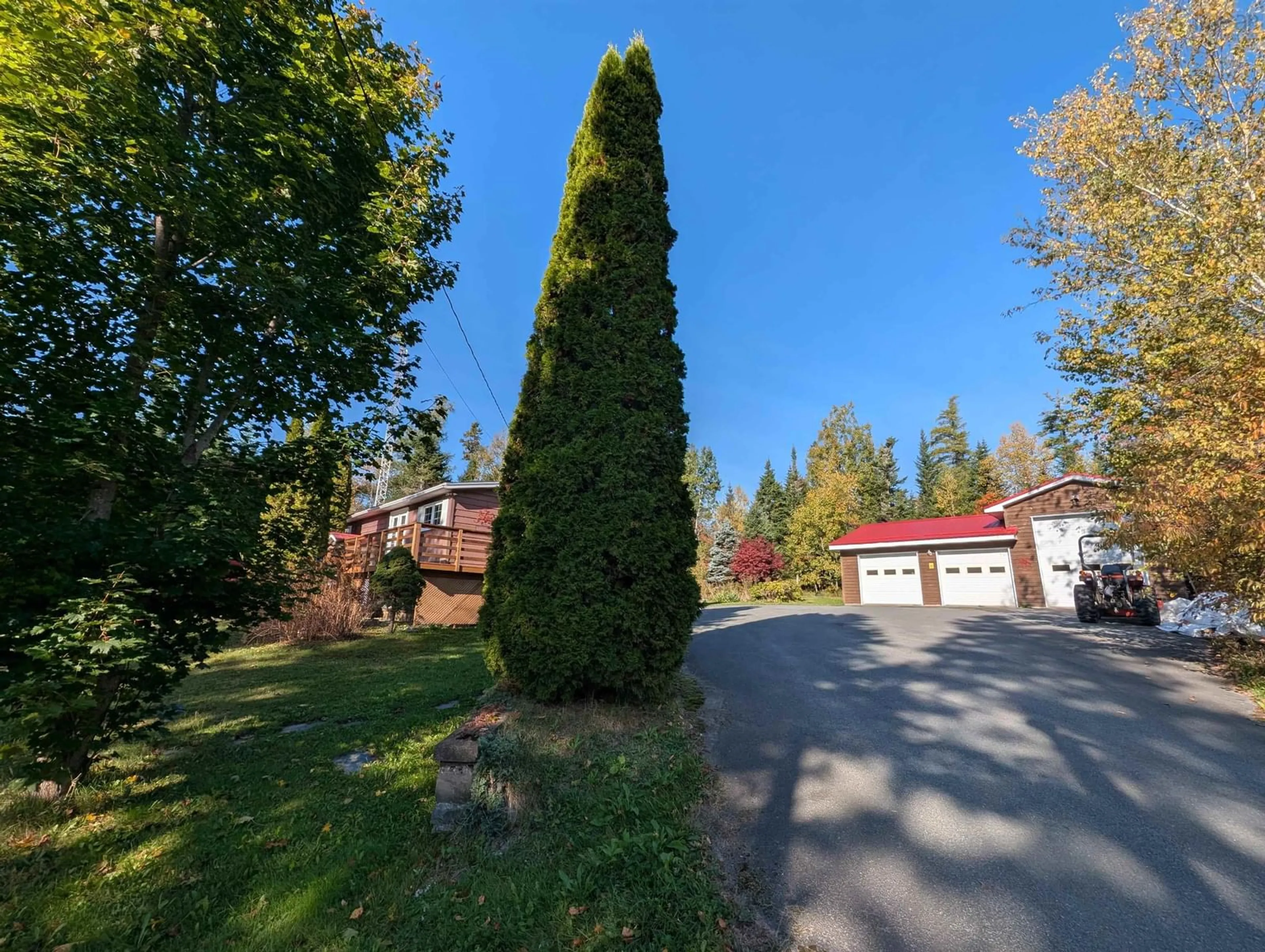 A pic from outside/outdoor area/front of a property/back of a property/a pic from drone, forest/trees view for 19 Benvie Hill Rd, Greenwood Nova Scotia B0N 1X0