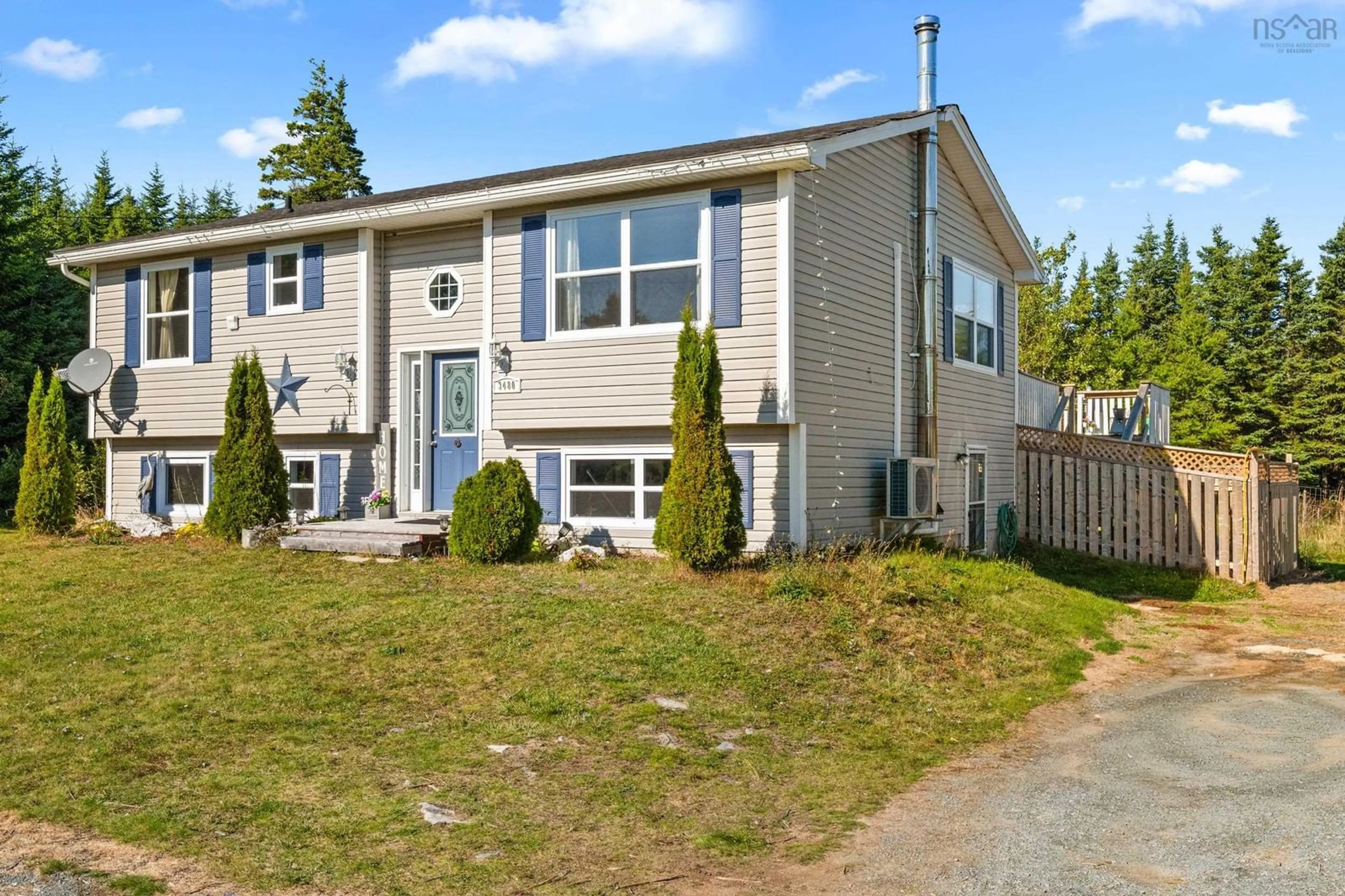 Home with vinyl exterior material, street for 3480 Clam Harbour Rd, Clam Harbour Nova Scotia B0J 2L0