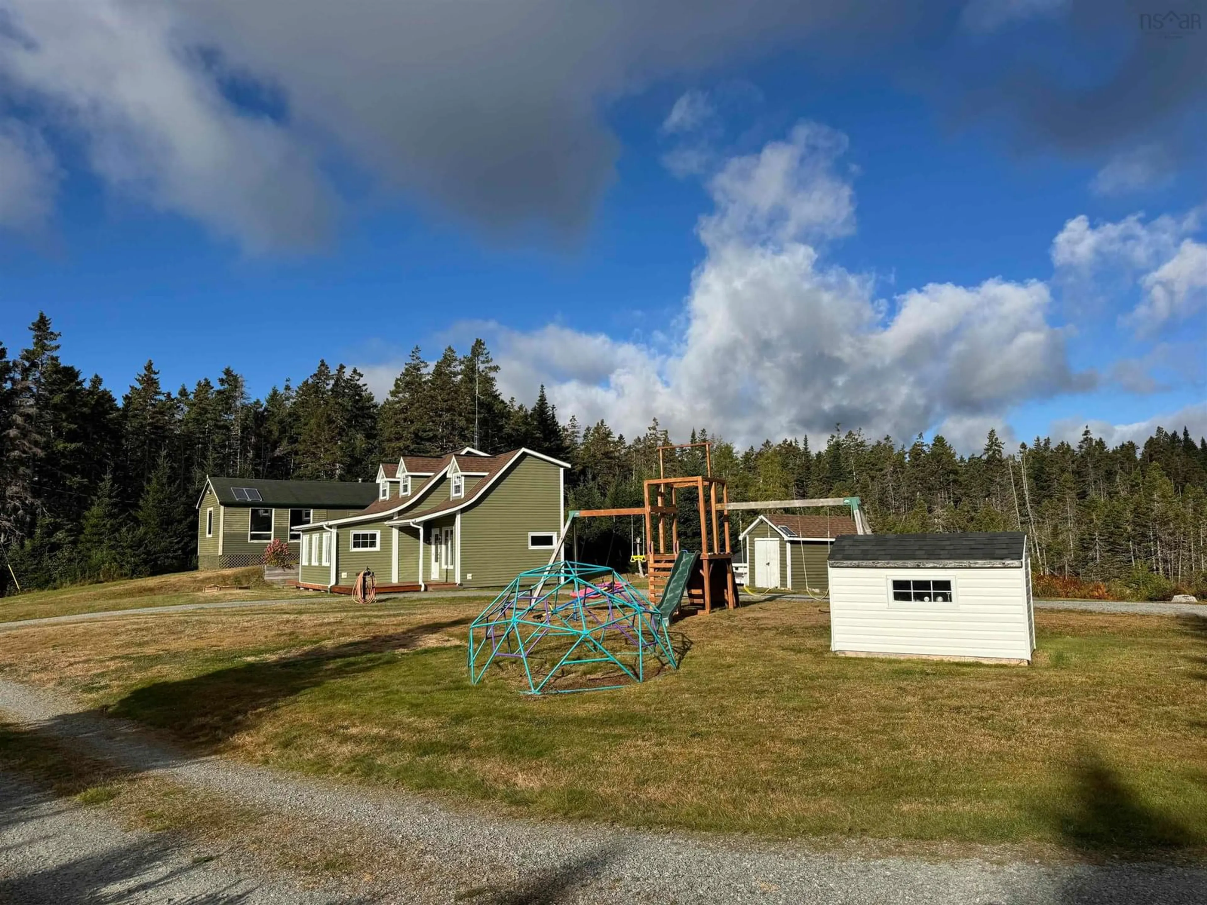 A pic from outside/outdoor area/front of a property/back of a property/a pic from drone, unknown for 8633 Highway 4, River Bourgeois Nova Scotia B0E 2X0