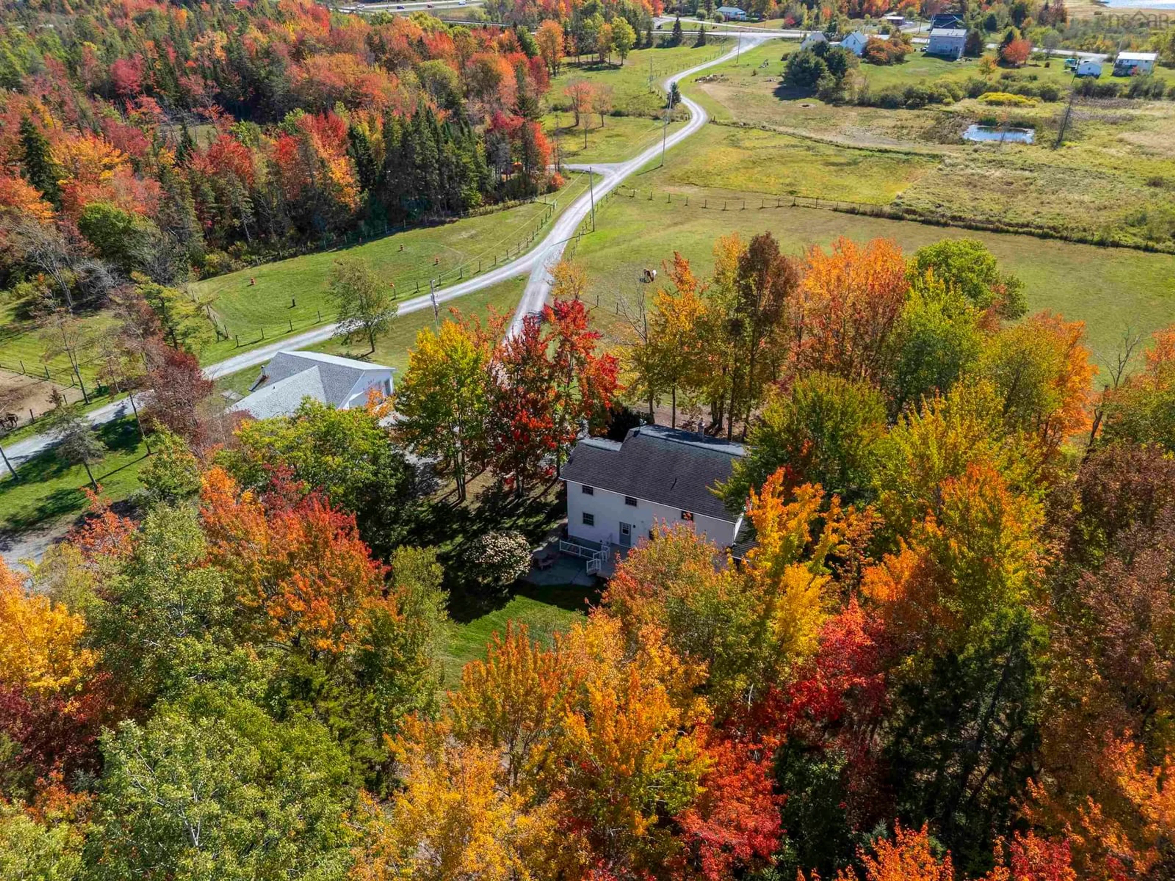 A pic from outside/outdoor area/front of a property/back of a property/a pic from drone, forest/trees view for 34 Horne Settlement Rd, Enfield Nova Scotia B2T 1A7