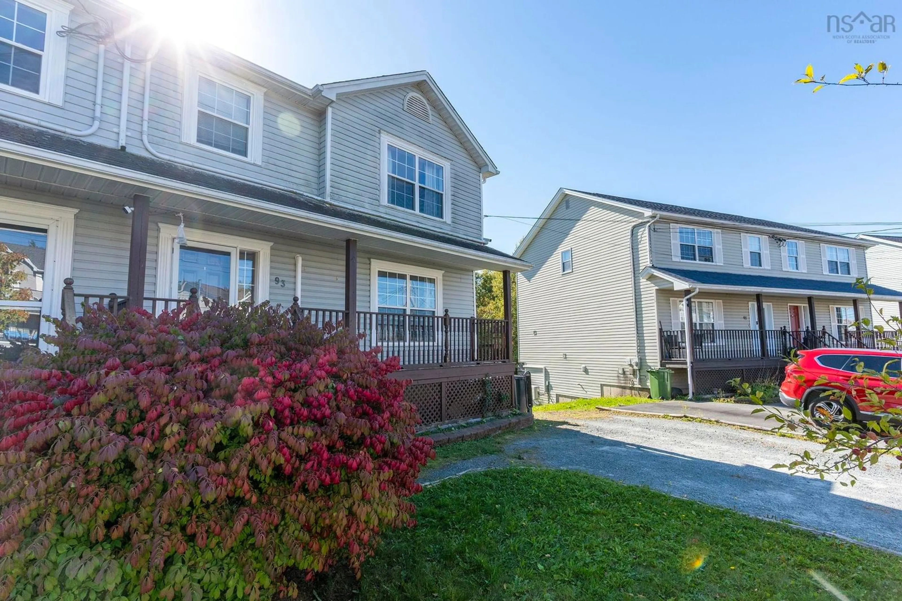 Home with vinyl exterior material, street for 93 Brookview Dr, Dartmouth Nova Scotia B2V 2V6