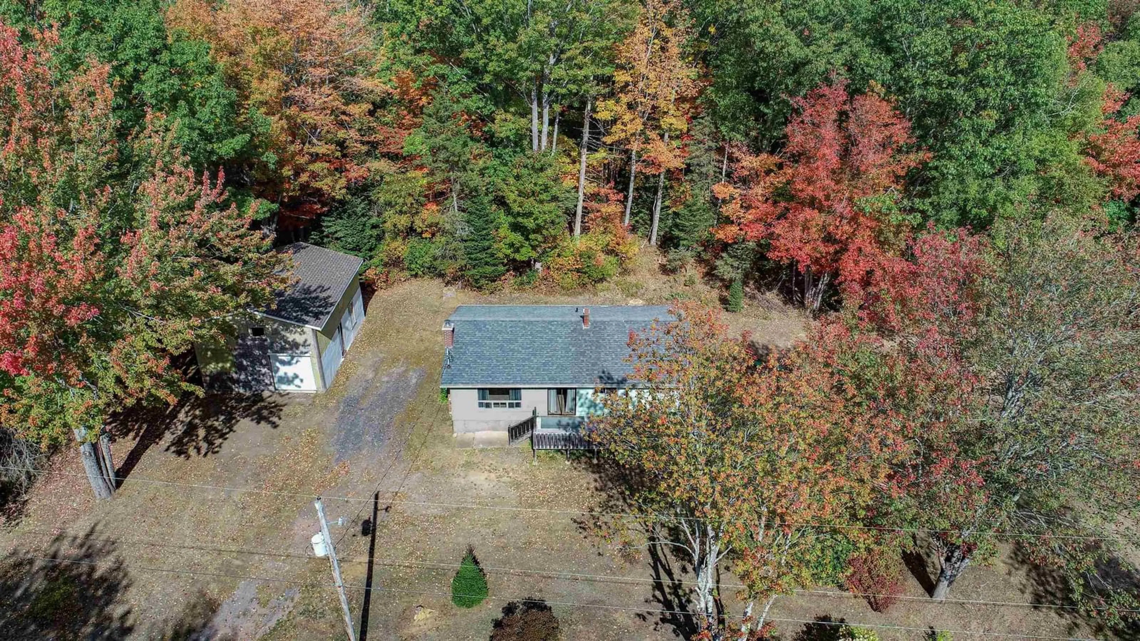 A pic from outside/outdoor area/front of a property/back of a property/a pic from drone, forest/trees view for 741 Parker Condon Rd, Berwick North Nova Scotia B0P 1J0