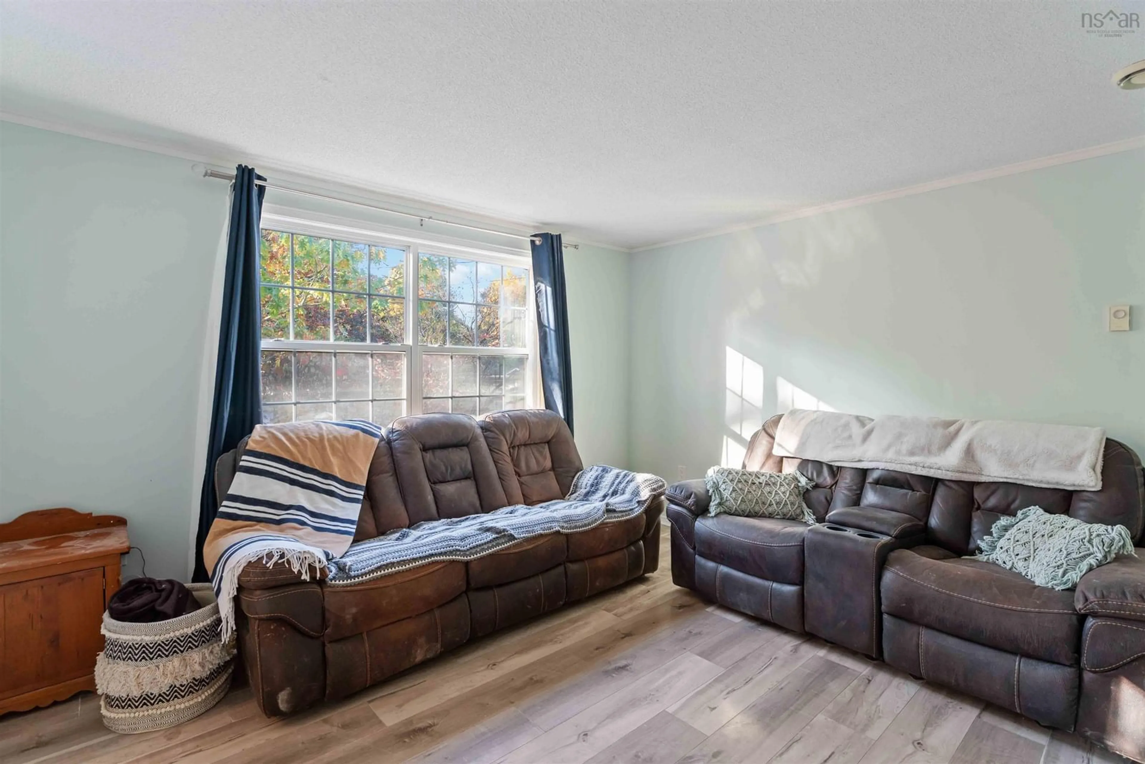 Living room with furniture, wood/laminate floor for 9153 Highway 201 Hwy, Nictaux Nova Scotia B0S 1P0