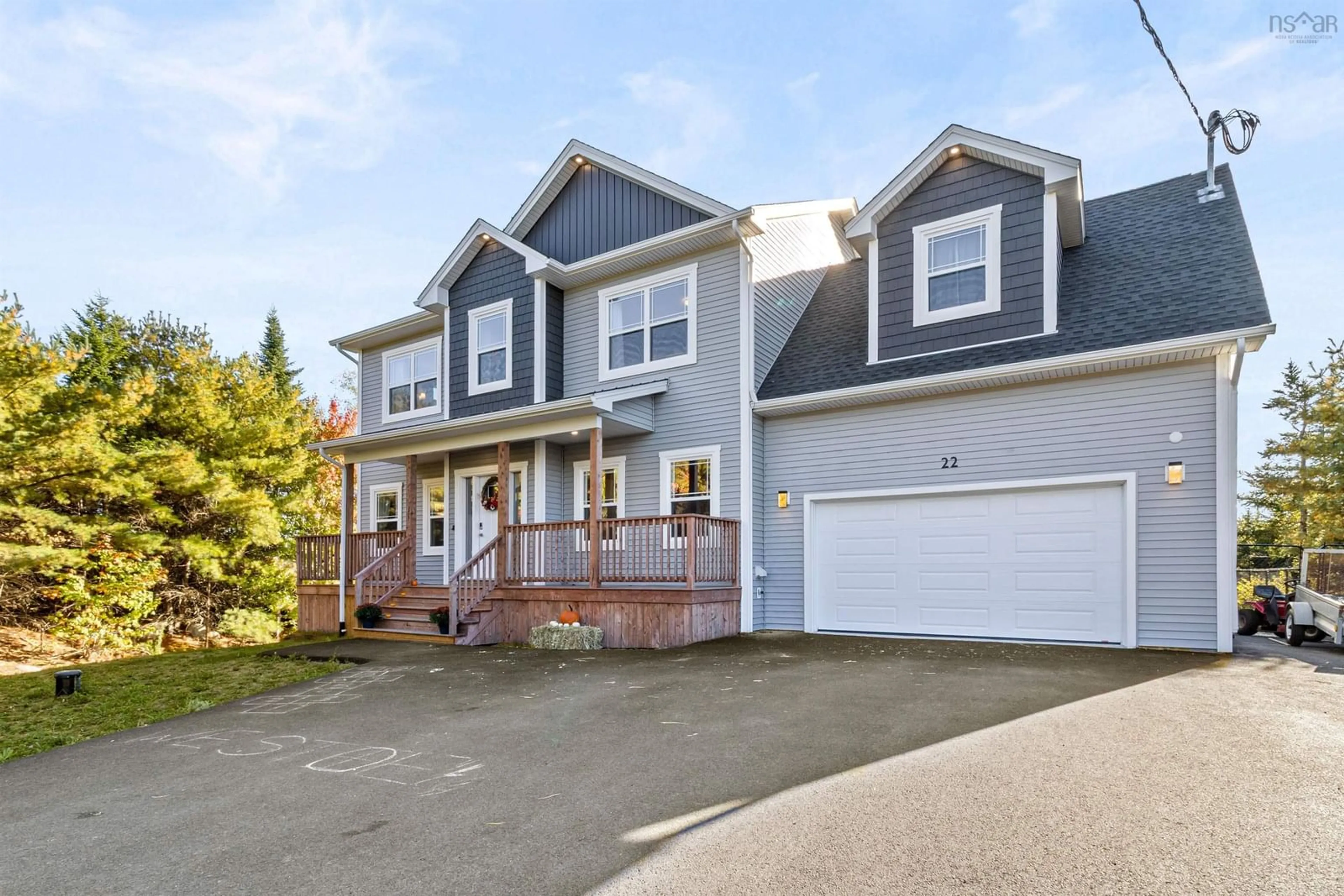 Home with vinyl exterior material, street for 22 Wright Lake Run, Upper Tantallon Nova Scotia B3Z 0B3
