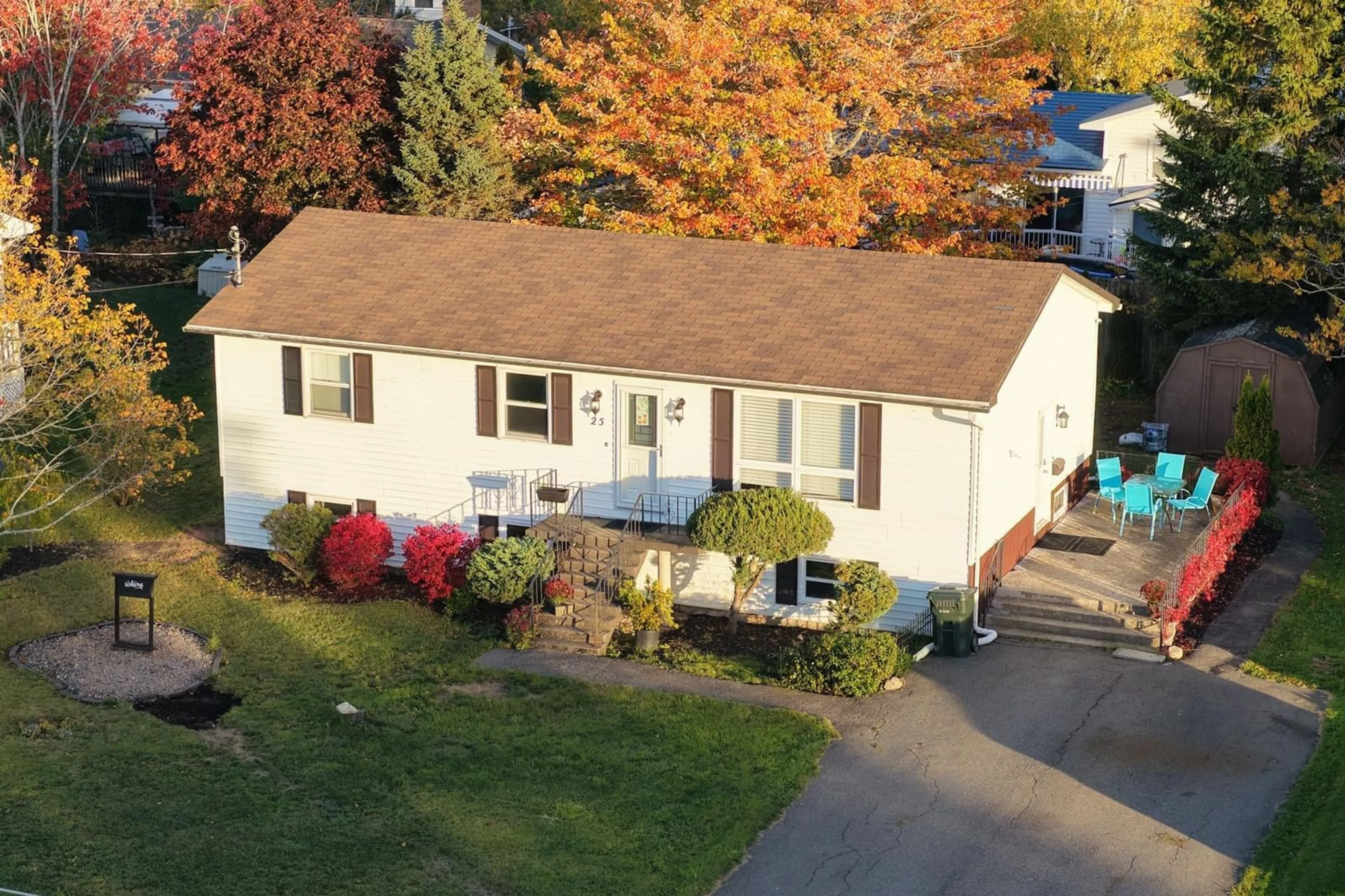 A pic from outside/outdoor area/front of a property/back of a property/a pic from drone, unknown for 25 Collier Ave, Coxheath Nova Scotia B1R 2H5