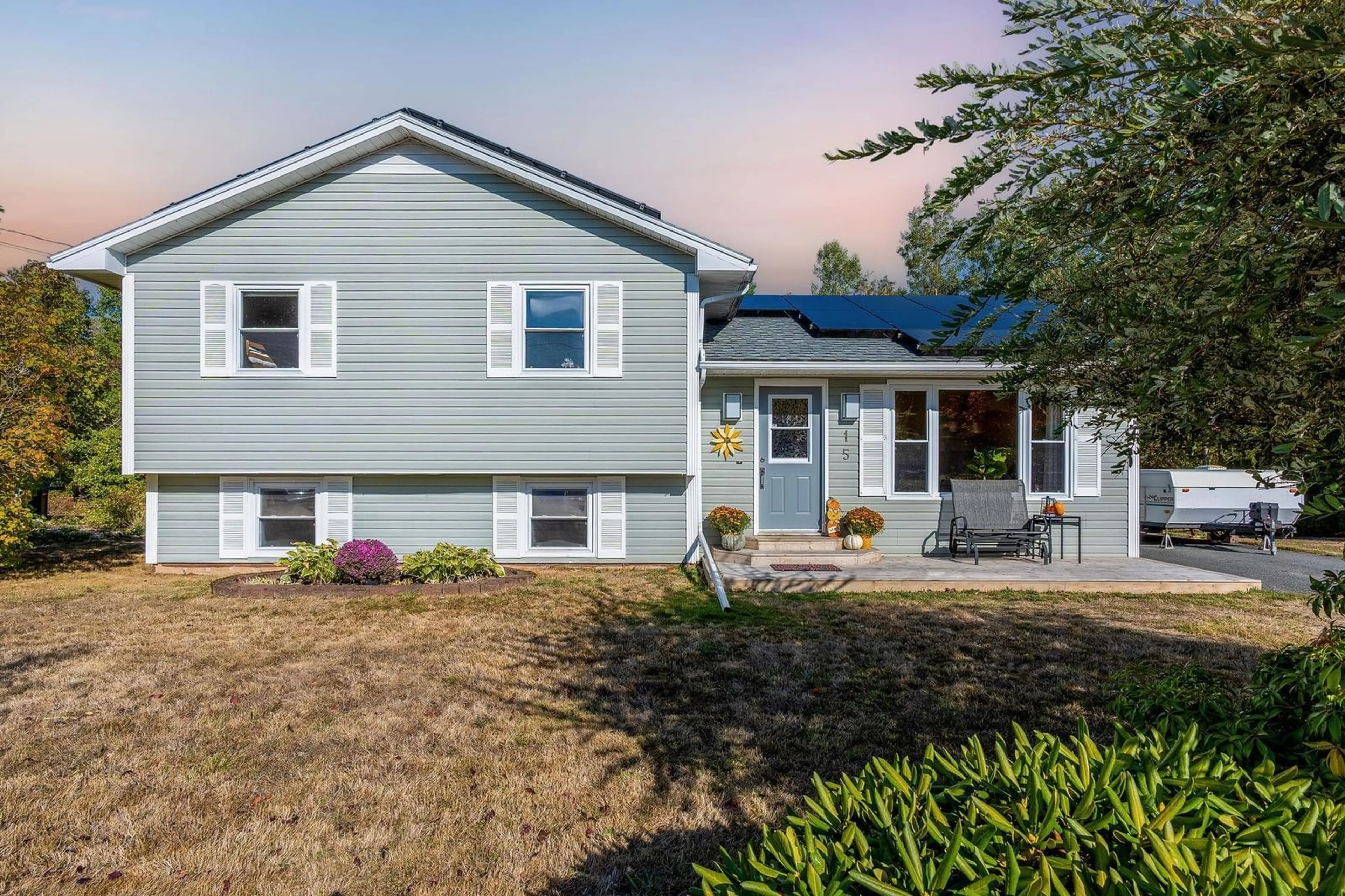Home with vinyl exterior material, street for 15 Thomas St, Berwick Nova Scotia B0P 1E0