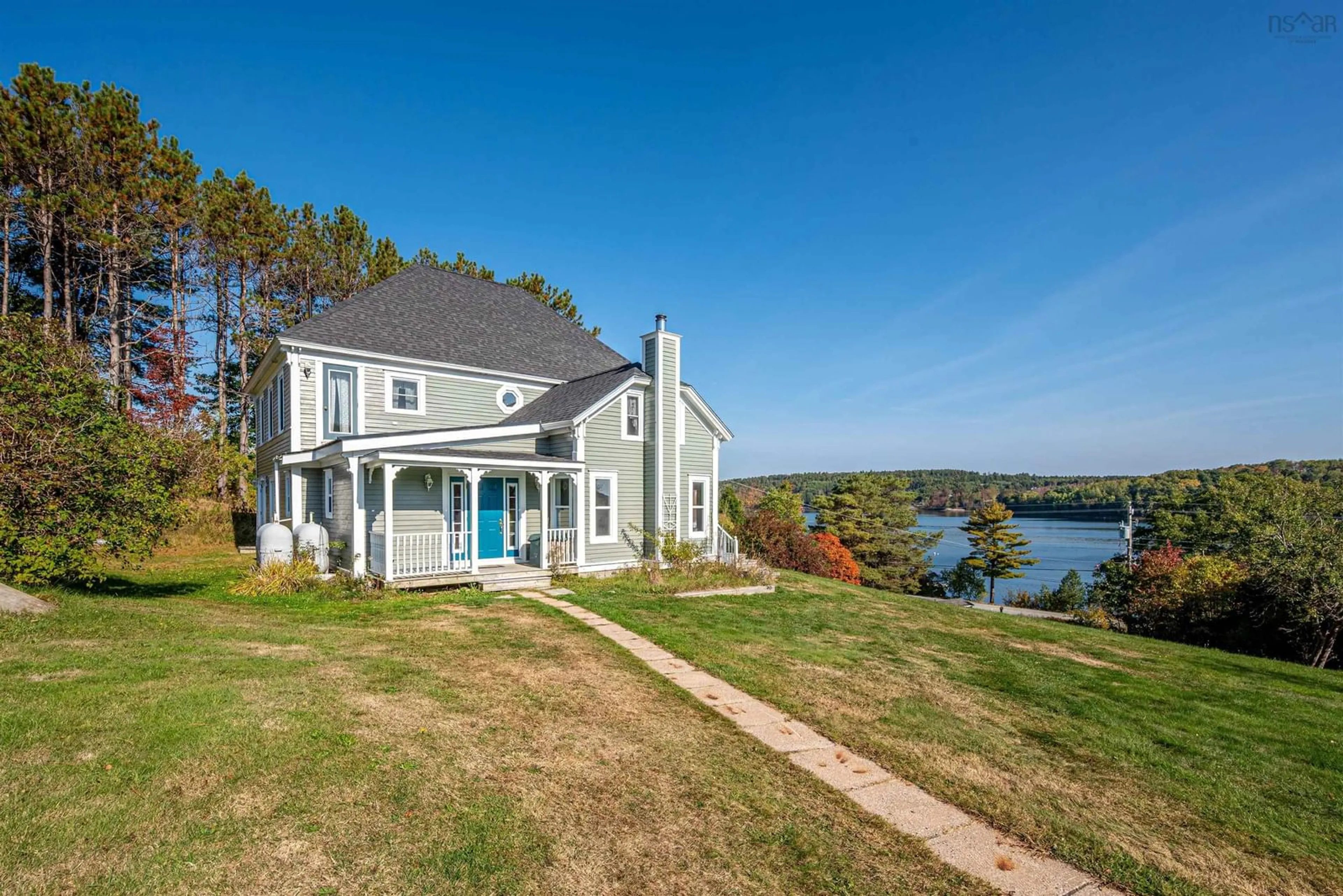 A pic from outside/outdoor area/front of a property/back of a property/a pic from drone, water/lake/river/ocean view for 1852 Highway 331 Hwy, West Lahave Nova Scotia B0R 1G0