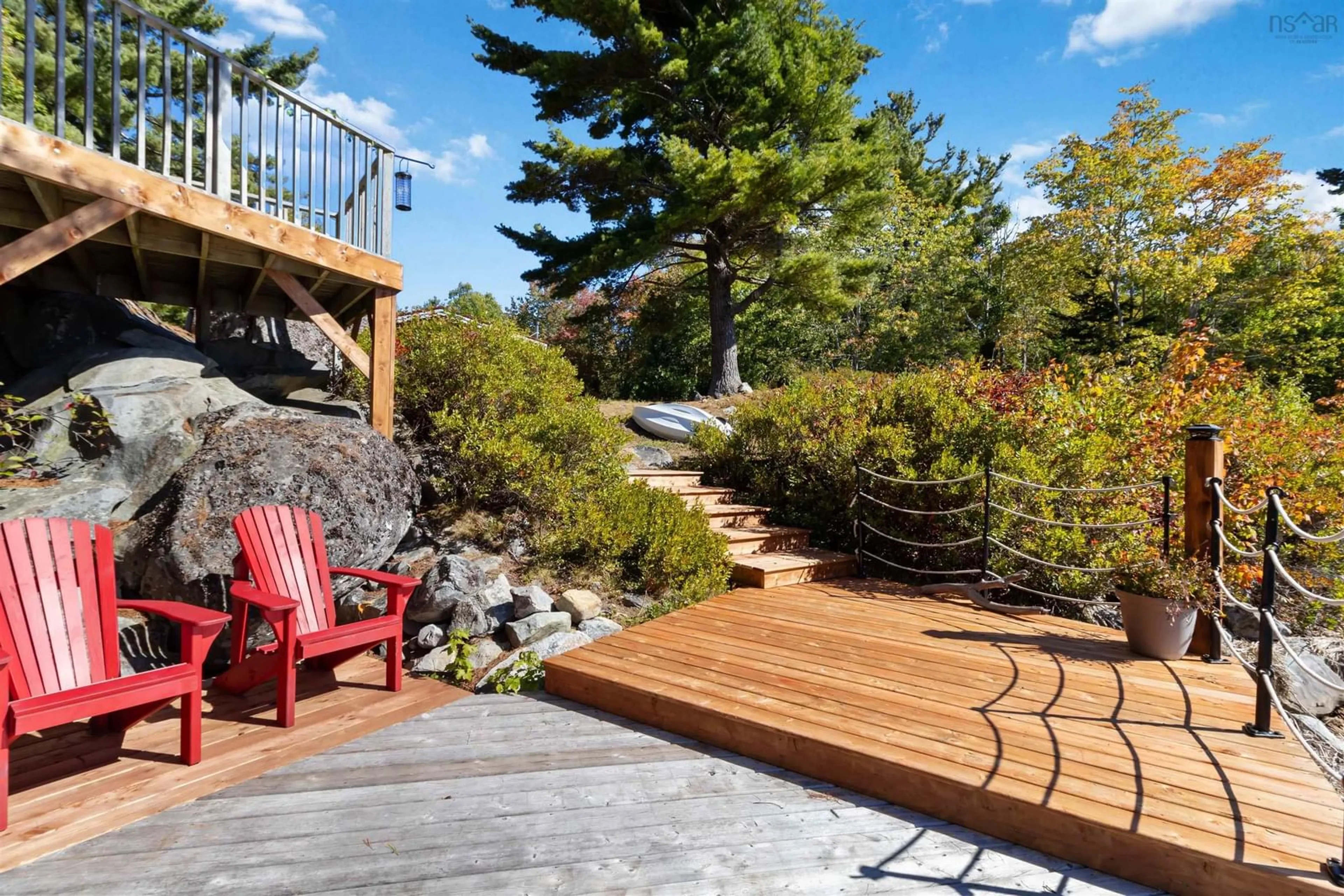 Patio, water/lake/river/ocean view for 96 Harbour View Dr, Mill Village Nova Scotia B0J 2H0