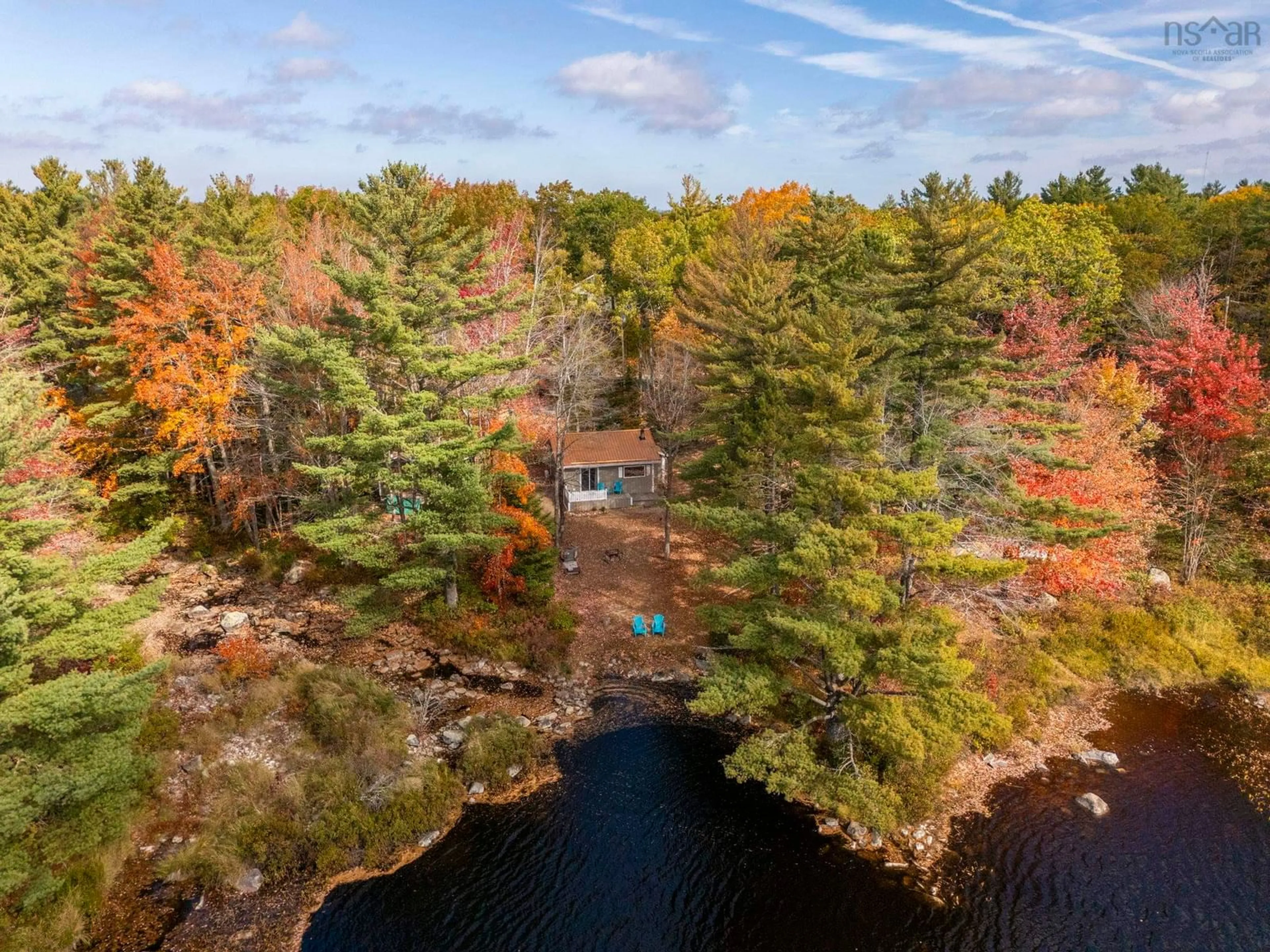 A pic from outside/outdoor area/front of a property/back of a property/a pic from drone, water/lake/river/ocean view for 189 Mill Pond Rd, New Albany Nova Scotia B0S 1P0