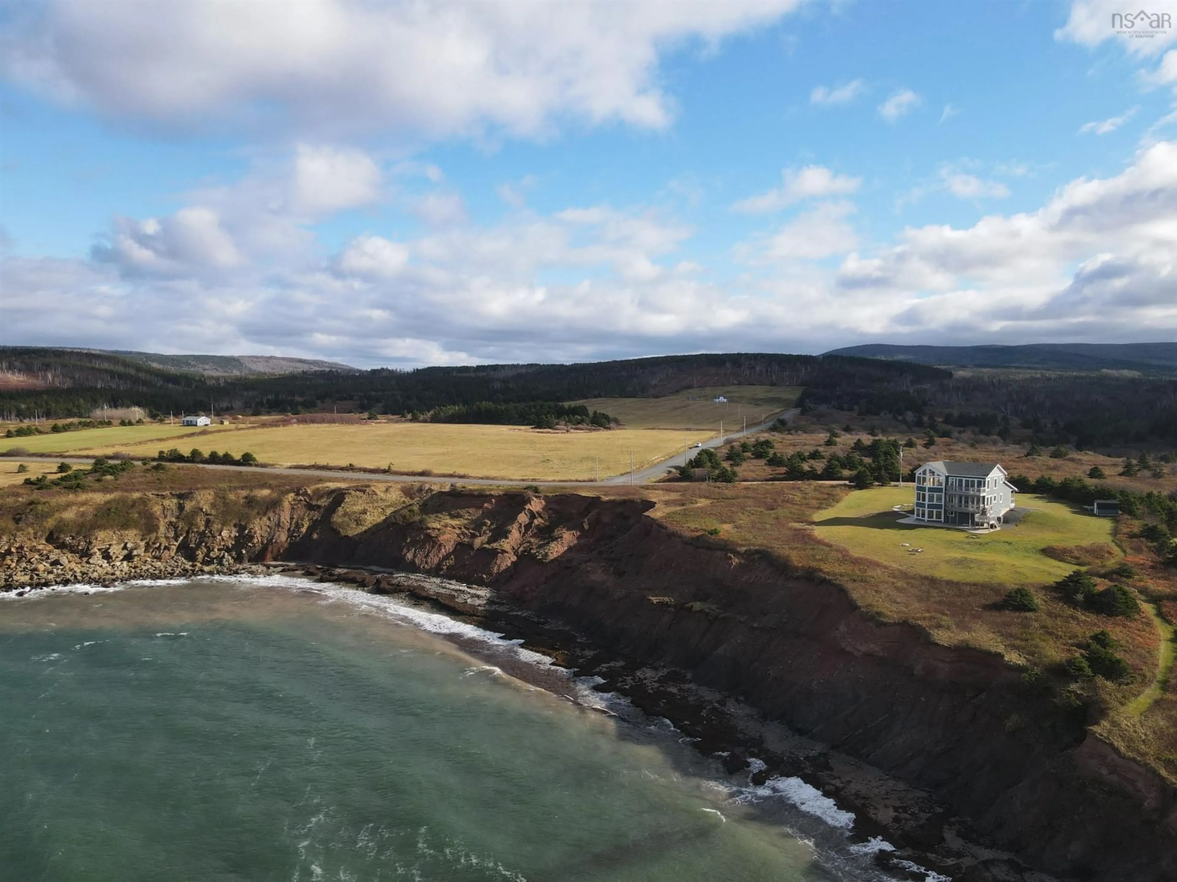 A pic from outside/outdoor area/front of a property/back of a property/a pic from drone, water/lake/river/ocean view for 1053 Broad Cove Marsh Rd, Broad Cove Marsh Nova Scotia B0E 1N0