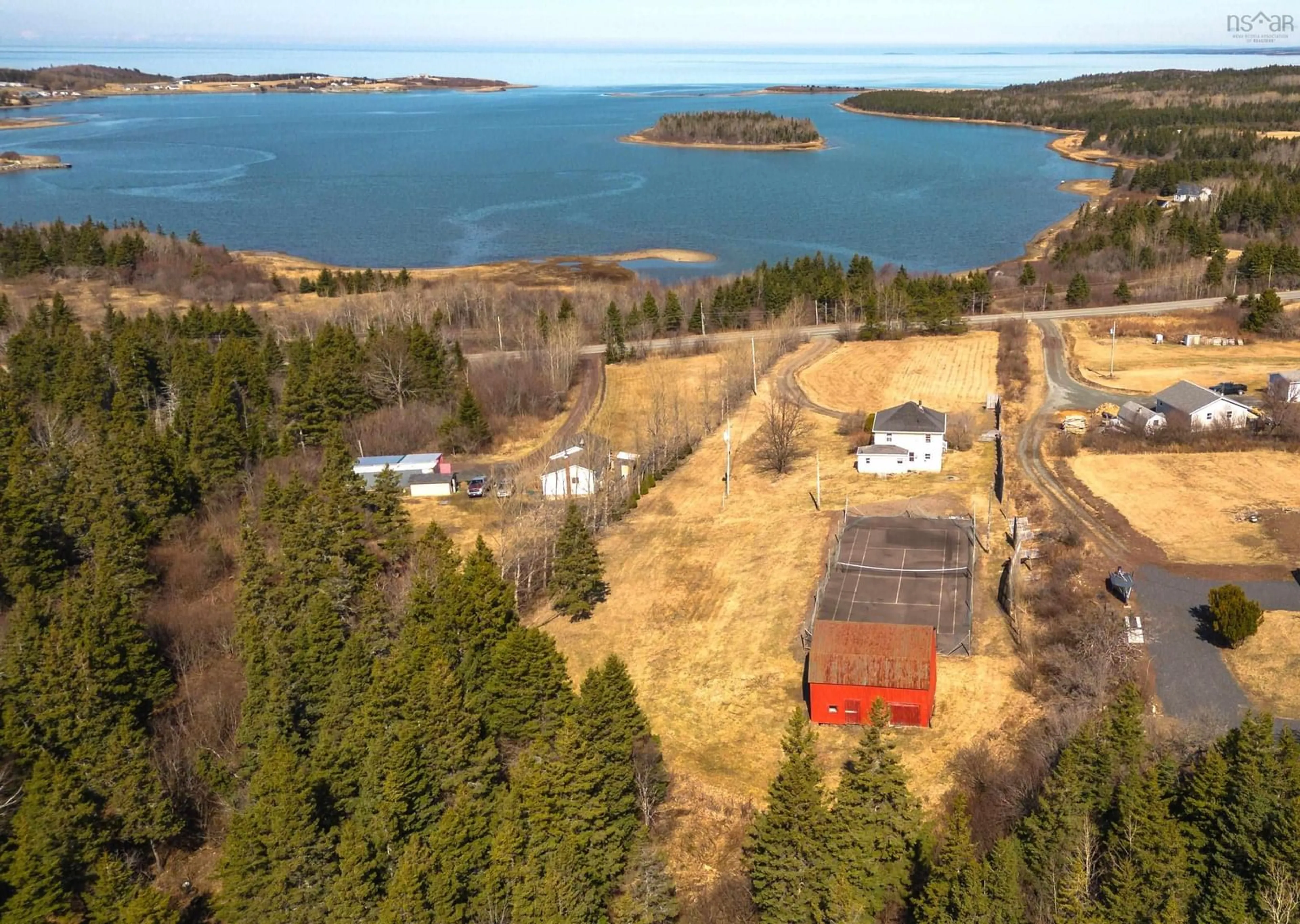 A pic from outside/outdoor area/front of a property/back of a property/a pic from drone, water/lake/river/ocean view for 12892 Highway 4 Hwy, Havre Boucher Nova Scotia B0H 1P0