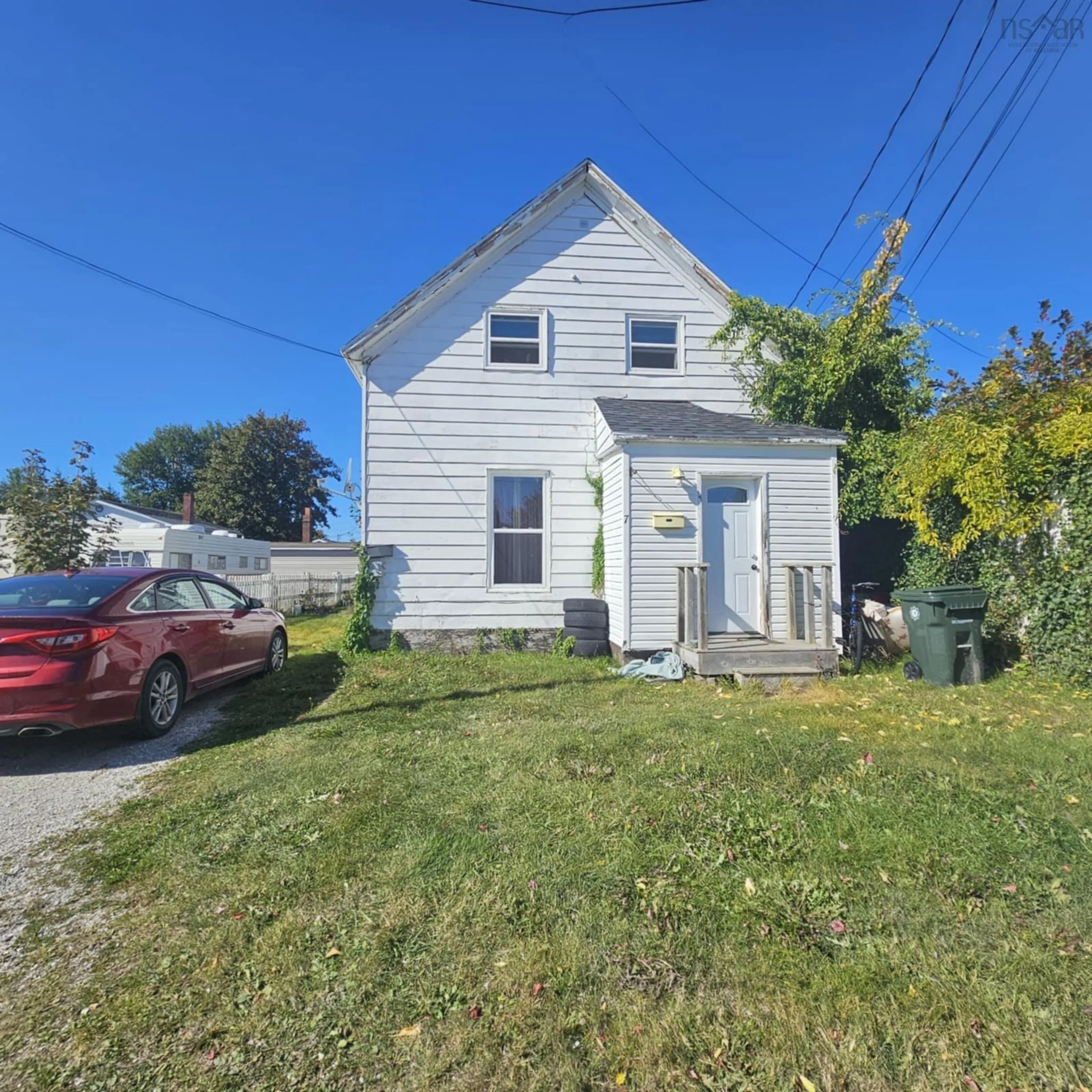 A pic from outside/outdoor area/front of a property/back of a property/a pic from drone, street for 7 Demarco St, Sydney Mines Nova Scotia B1V 3J4
