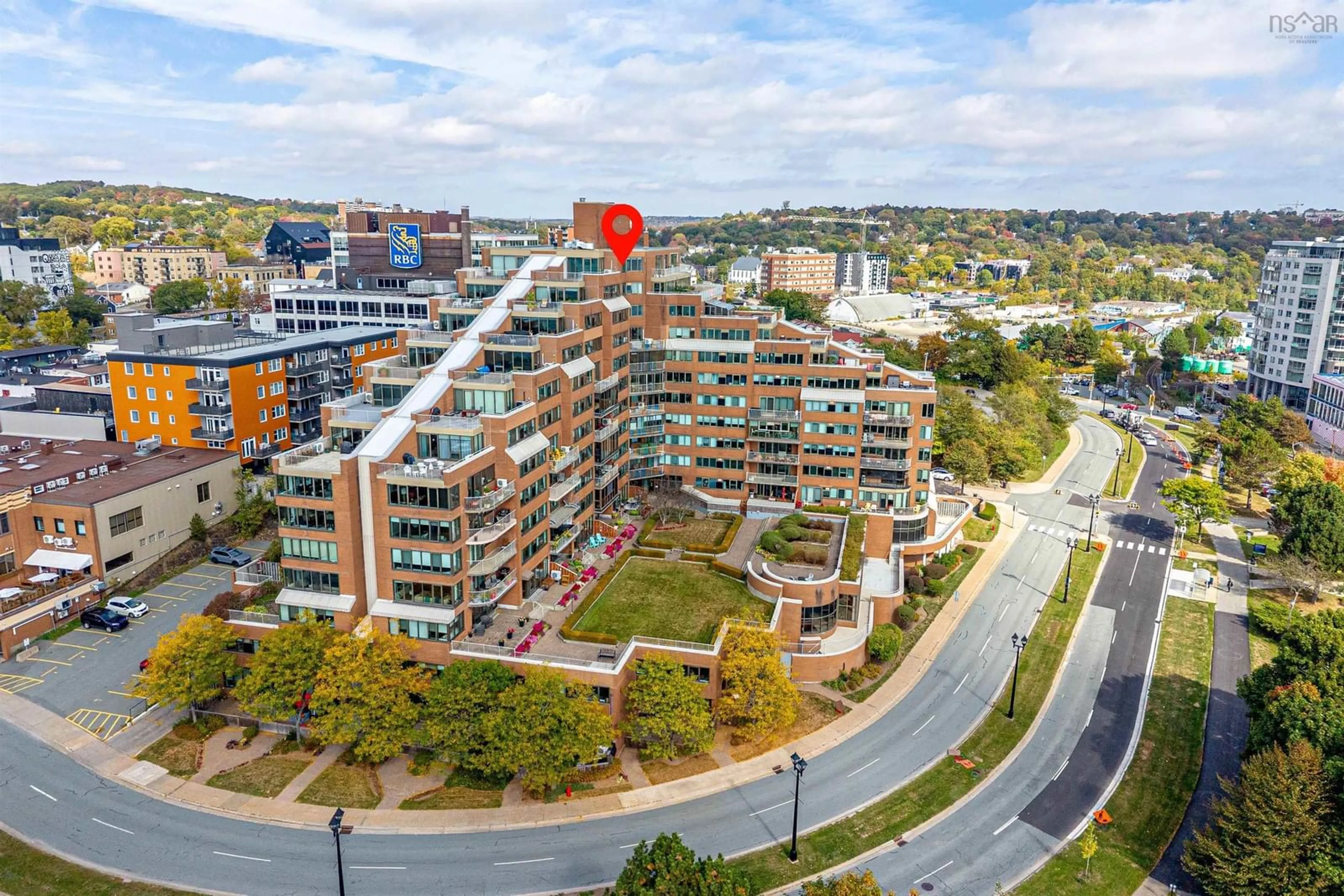A pic from outside/outdoor area/front of a property/back of a property/a pic from drone, city buildings view from balcony for 1 Prince St #PH2, Dartmouth Nova Scotia B2Y 4L3