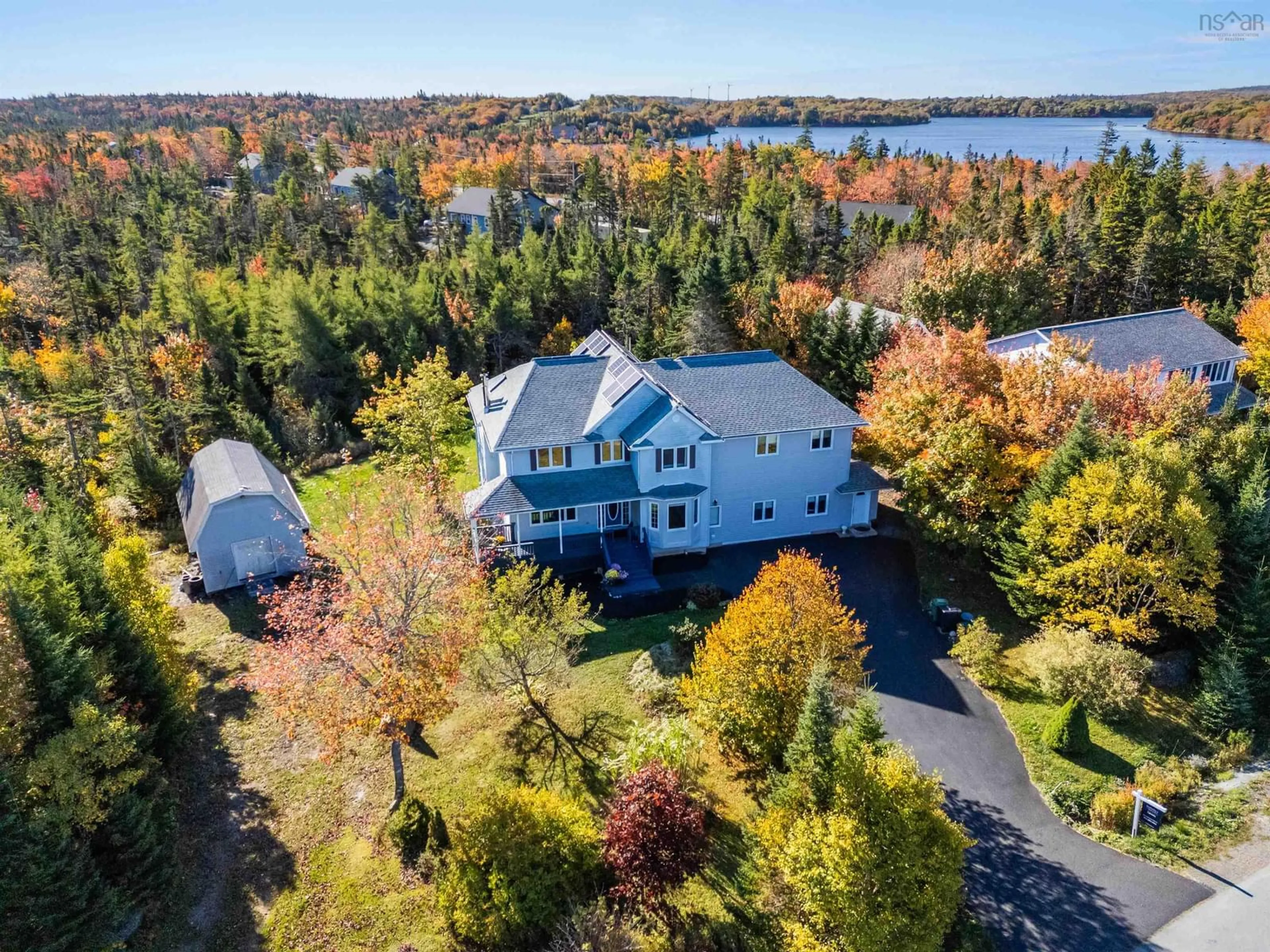 A pic from outside/outdoor area/front of a property/back of a property/a pic from drone, water/lake/river/ocean view for 9 Bens Crt, Brookside Nova Scotia B3T 1R3