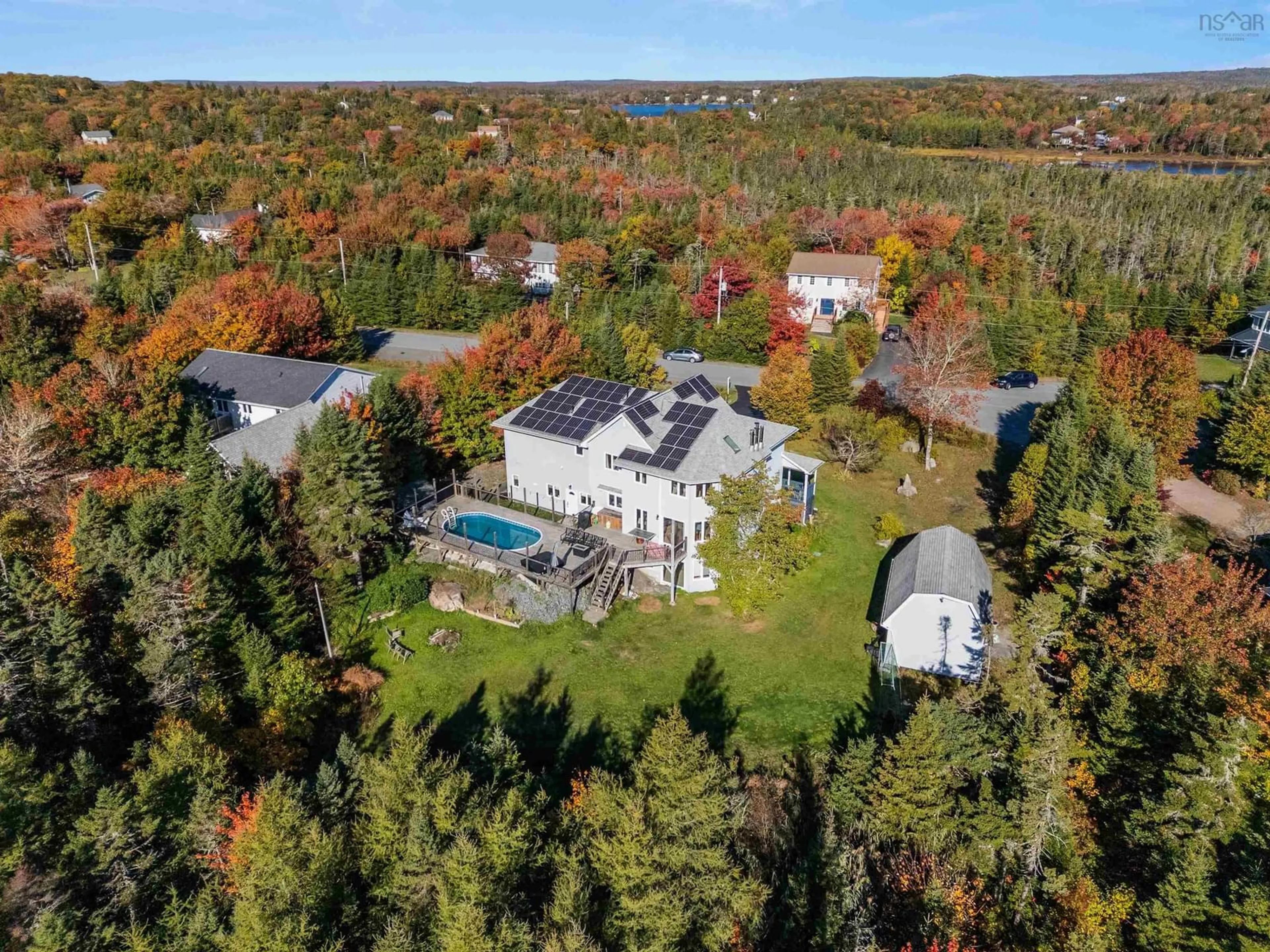 A pic from outside/outdoor area/front of a property/back of a property/a pic from drone, water/lake/river/ocean view for 9 Bens Crt, Brookside Nova Scotia B3T 1R3
